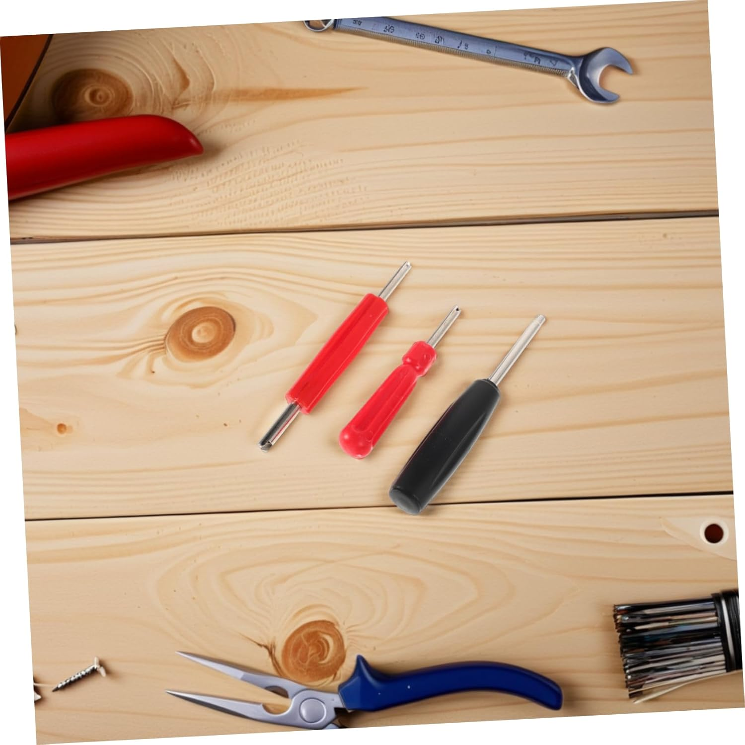 HORIALENCE 3Pcs Valve Core Tool Multi-Function Valve Stem Core Remover Tire Deflation Wrench for Automotive Maintenance Torque Wrench for Quick Tire Changes image number 5