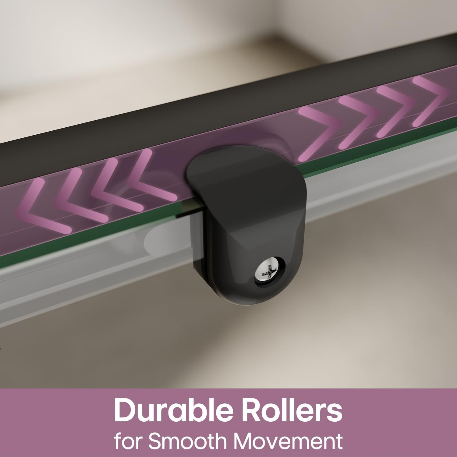 ELEGANT Sliding Shower Door, Black Framed Shower Screen, 5Mm Tempered Glass, Wall to Wall Shower Door, Single Aluminium with 1100X1900Mm, No Base and Waste Outlet image number 6