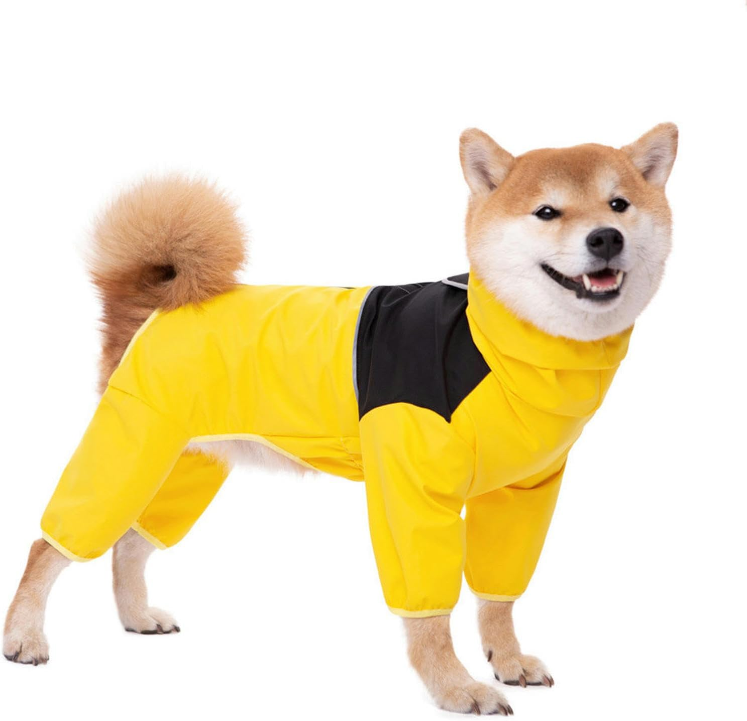 IUOUTG Dog Raincoat Waterproof Dog Rain Coats for Extra Large Dogs Lightweight Dog Rain Jacket Adjustable 4 Legs Pet Poncho with Reflective Strip for Pets Rain Clothes Apparel