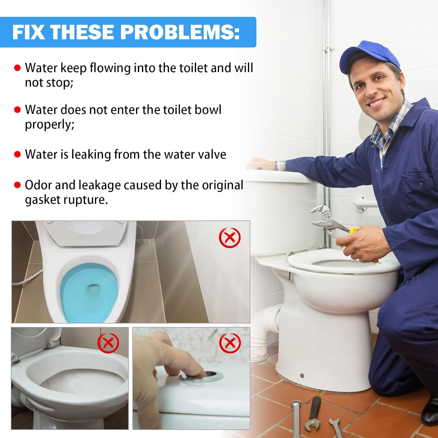 385311641 RV Toilet Water Valve Kit Replacement for Sealand Dometic RV Toilets 300, 301, 310, 311, 320, 321, Camper Trailer RV Pedal Flush Toilet Repair Kit with 385311658 Flush Ball Seal image number 2