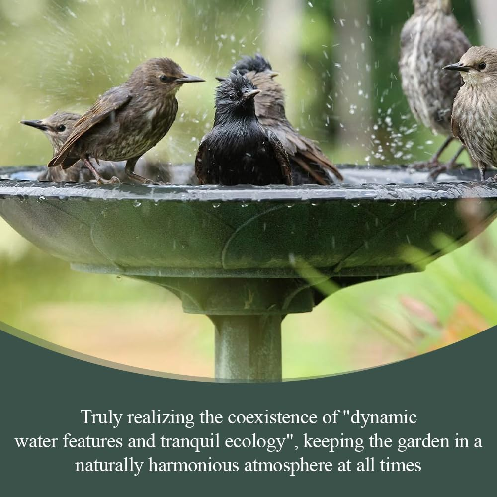 Outdoor Garden Birdbath, Vintage Freestanding Bird Bath, Bird Bath Feeder, Suitable for Outdoor Use on Patios, Yards, Lawns, Gardens, Patio Decorations, and Birdwatchers(Green)