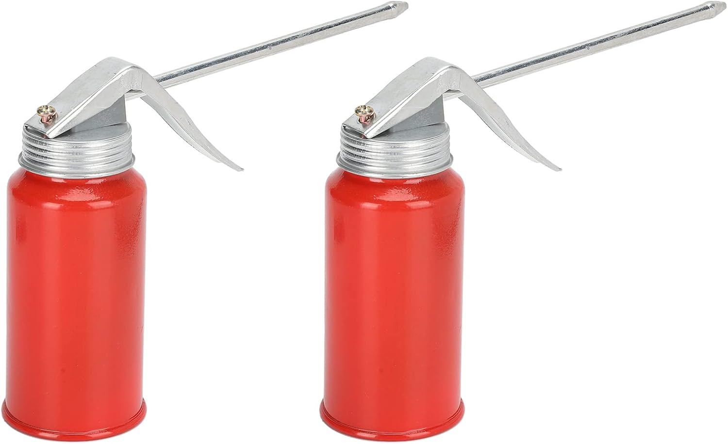 Viagasafamido 2Pcs 200ML Capacity Manual Pump Oil Can Steel Type Oiler Can Red for Rolling Bearings Motorcycles Oil Lube Systems image number 2