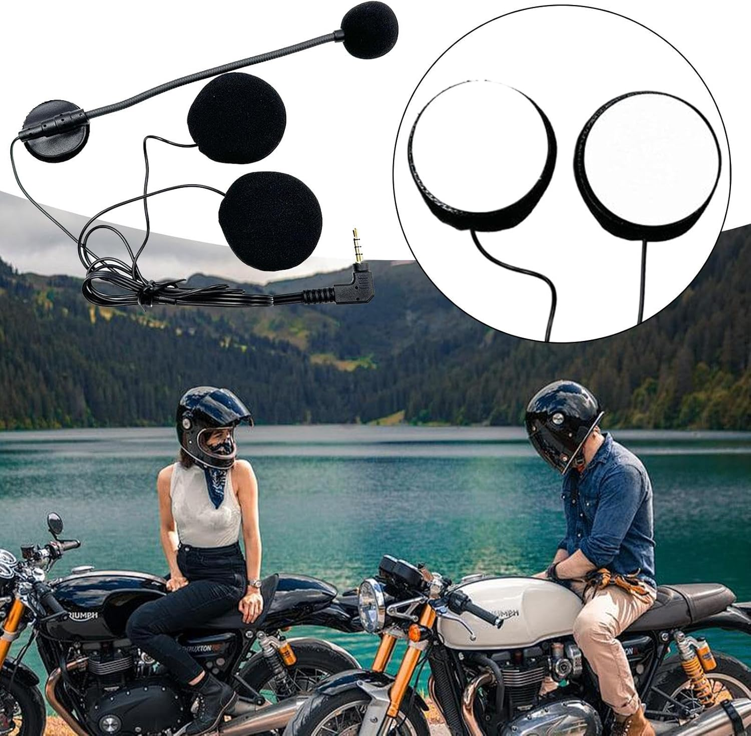 Motorcycle Helmet Headset,Headphones for Motorcycle Helmet | High-Definition Audio Modular Communication System for Powersports Riding Adventure Touring Snowmobile Racing image number 5