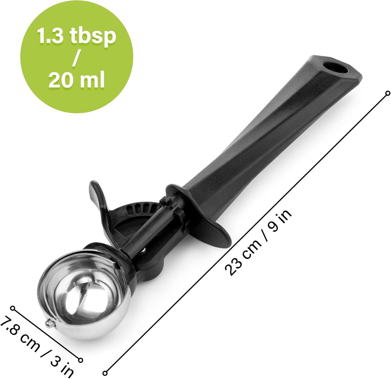 Ice Cream Scoop with Trigger, 2 Tbsp Cookie Scoop for Kitchen, 42Mm Melon Baller Scoop for Portion Control Scoop Cookie Dough Cupcake Batter Ice Cream image number 2