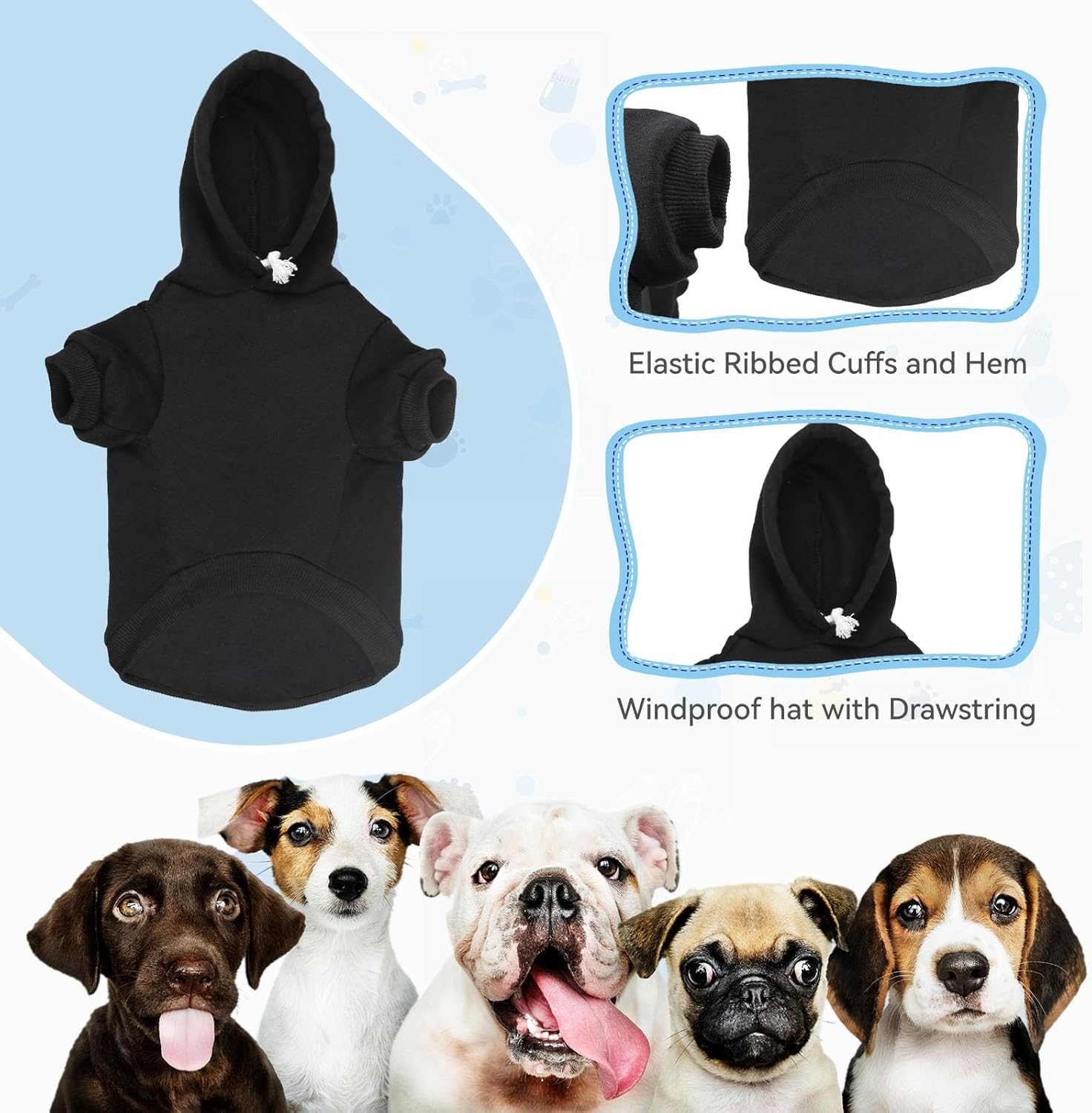 Dog Sweaters for Large Dogs Security Dog Hoodie Pet Sweater Soft Brushed Fleece Pet Clothes Hoodie Sweatshirt with Pocket(Xxl) image number 1