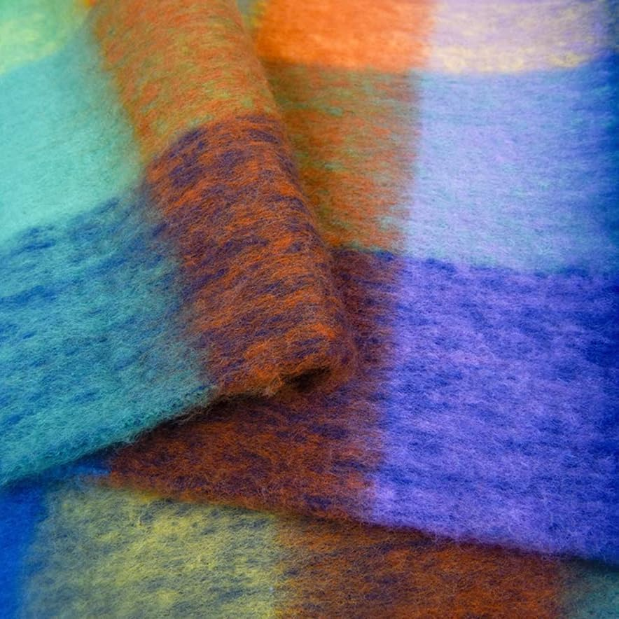 Chunky Winter Scarfs for Women Cold Weather Warm Knit Thick Plaid Scarf Long Large Oversized Checked Scarves - Brown image number 6