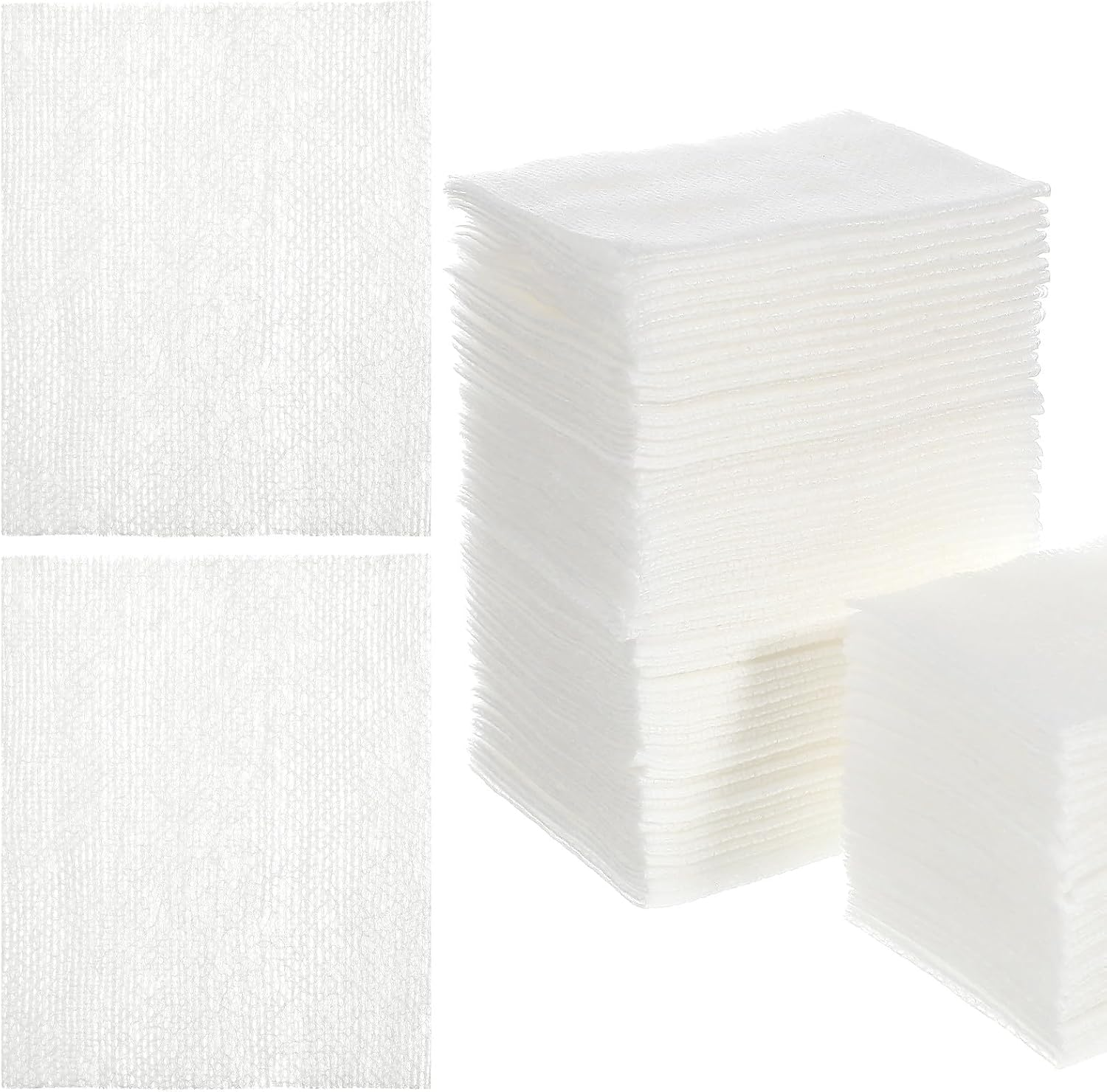 SEWACC 2 Packs Stretchable Cotton Pads 200Pcs per Pack Facial Cotton Squares for Makeup Removal and Skincare Routine Suitable for Skin Types image number 4