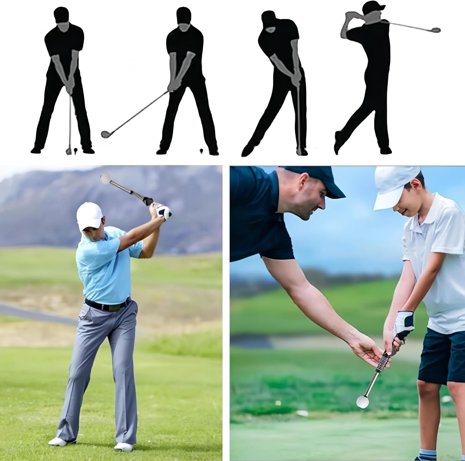 Retractable Golf Swing Trainer Aid,Golf Swing Trainer for Warm-Up,Tempo Training for Chipping Hitting,Right-Handed Golf Club for Accurate Swing Practice,Indoor&Outdoor Practice image number 2