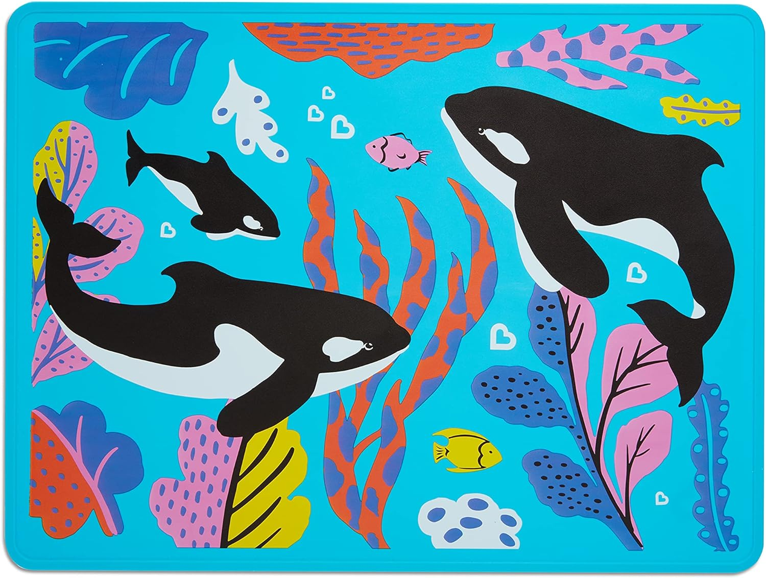 Munchkin Wildlove Reversible Silicone Placemat for Kids, 1Pk, Orca image number 3