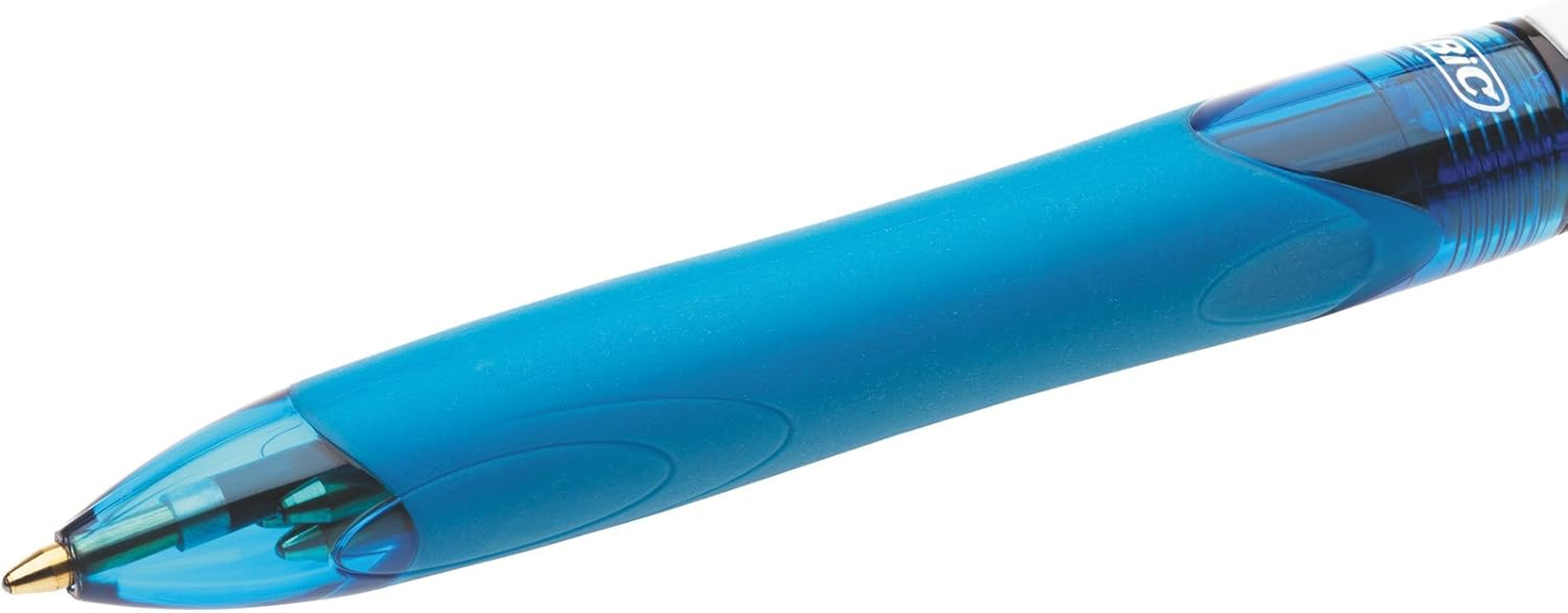 BIC 4 Colours Retractable Ballpoint Pens, Medium Point (1.0 Mm) Every-Day Writing Pens with Extra Comfort Grip, Blue, Pack of 3 image number 2
