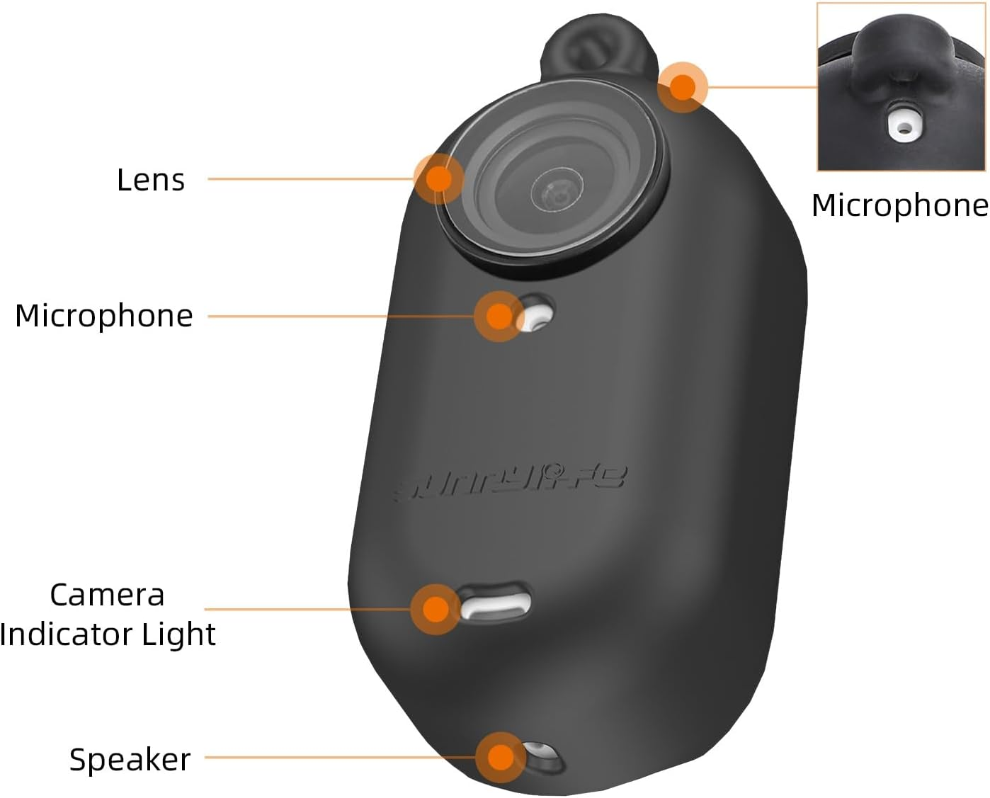 Camgo Sunnylife Silicone Case for Insta360 GO 3S (Black) - Black image number 3