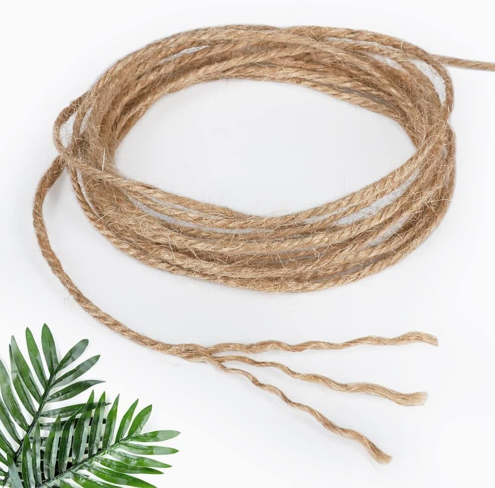 Natural Jute Twine 200 Meters Long Twine String for Crafts Gift Wrapping Packing Gardening Crochet Knitting Macrame Decor (Brown 1.5Mm * 200 Meters) image number 3