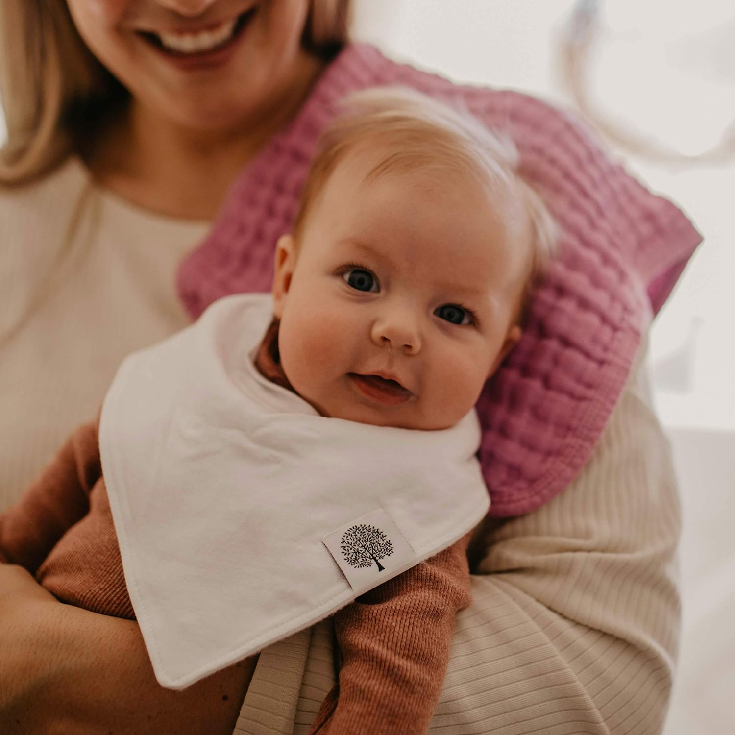 Parker Baby Co. Muslin Burp Cloths | 100% Cotton, 4-Pack Rose, 20X11 Inches, Baby Burp Cloths image number 6