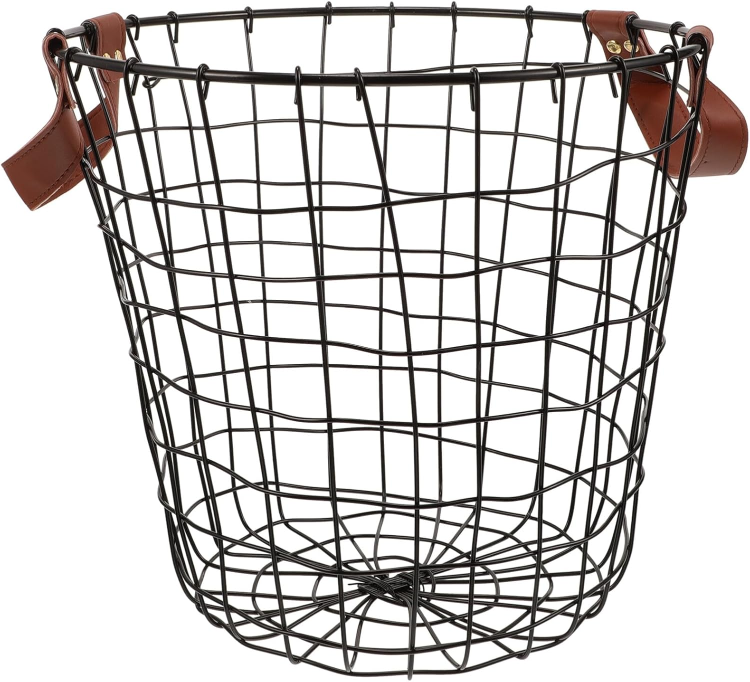 Large Capacity round Iron Logging Storage Basket with Handles Outdoor Firewood Organizer for Convenient Multi-Purpose Storage Fireplace Supply Holder for Carrying image number 1