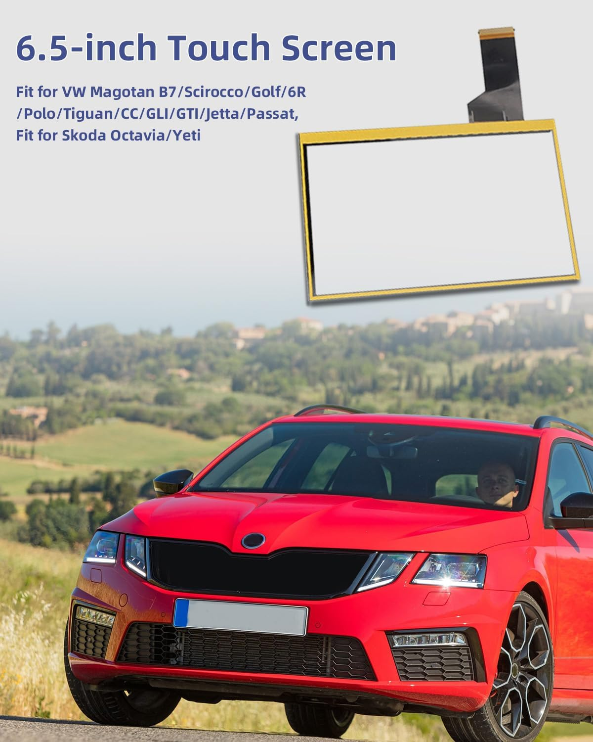 6.5" Touch Screen Digitizer Multimedia Navigation Fit for VW Magotan B7 Scirocco Golf 6R Polo Tiguan CC GLI GTI Jetta Passat, Fit for Skoda Octavia Yeti, Replaced MIB200 5C0035684 5C0035680 MIB STD2 image number 4