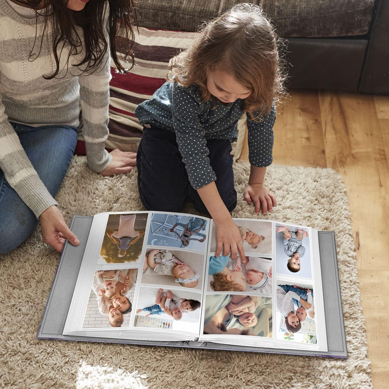 Fintie Photo Album 4X6 Photos - 300 Pockets Large Capacity Premium Vegan Leather Photo Book Cover for Family Wedding Anniversary Baby Vacation Pictures, Lilac Marble - Emerald image number 4