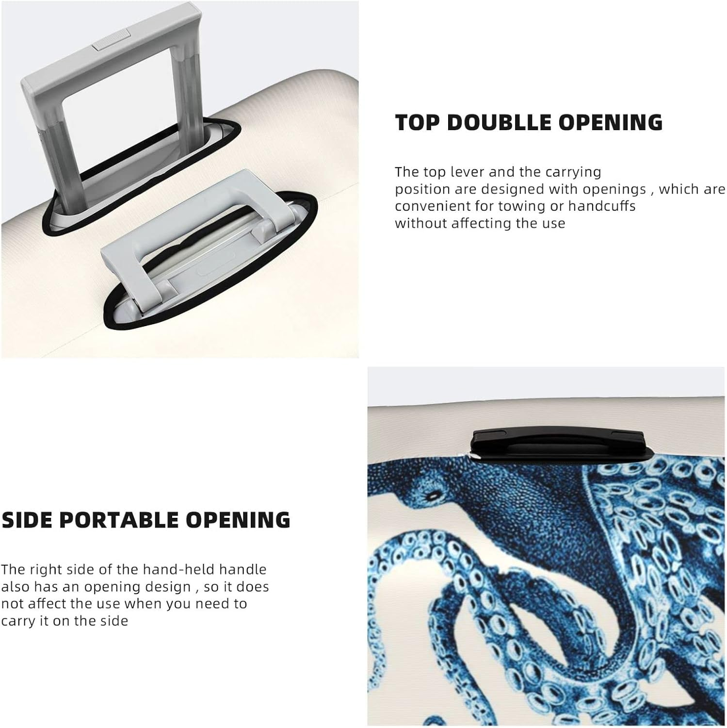 Octopus Luggage Cover Anti-Scratch Suitcase Protector Fits 18-32 Inch Luggage image number 5