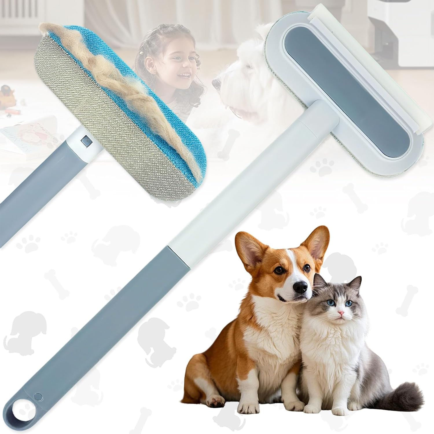 Srup Pet Hair Remover, Multifunction Long Handle, 3-In-1 Pet Hair Remover, Pet Hair Remover, Dog Clothes Brush, Double Use Pet Hair Remover Brush, Lint Brush, Pet Hair image number 2