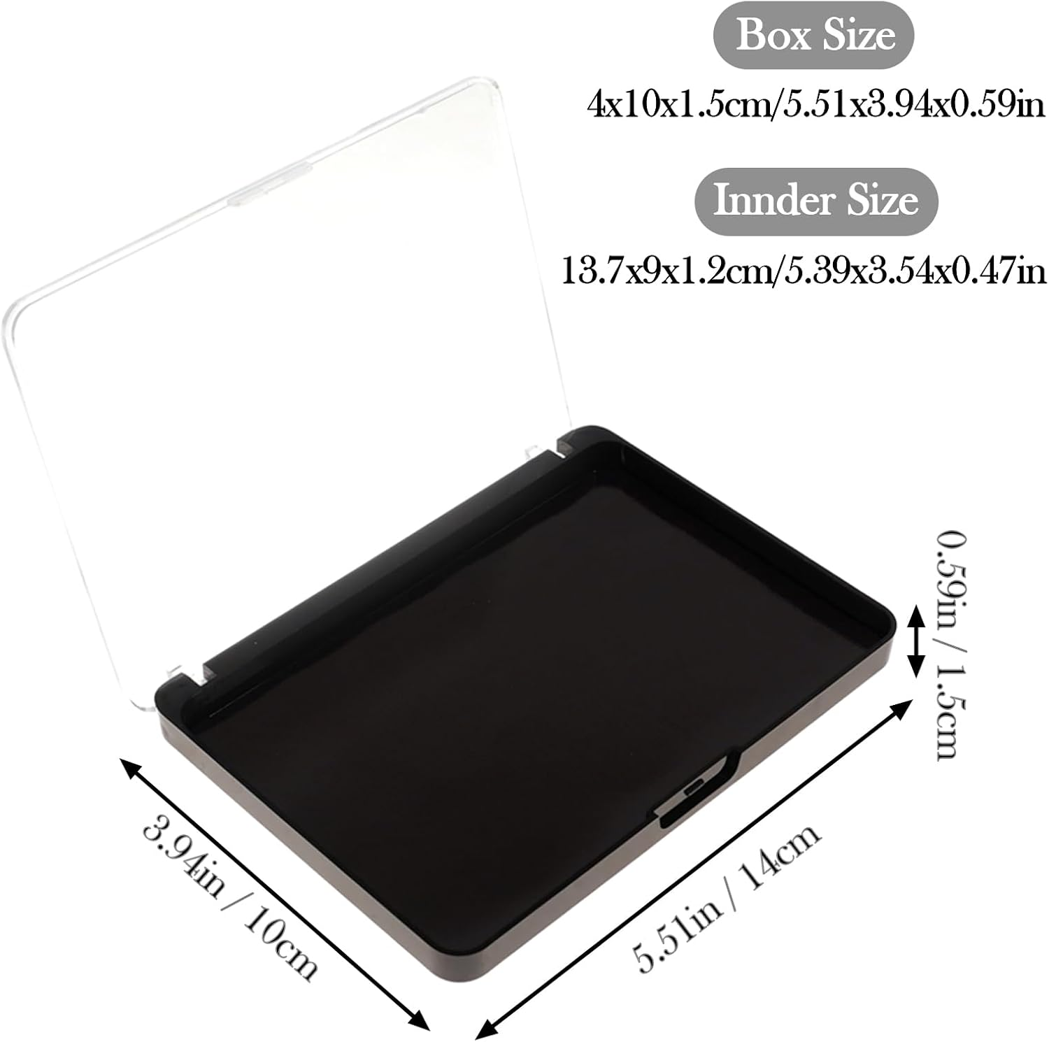 Wowled Magnetic Makeup Palette, Empty Eyeshadow Blush Highlighter Cosmetics Case Holder Tray (Black (Clear Lid), 14X10Cm - Palette Only) image number 3