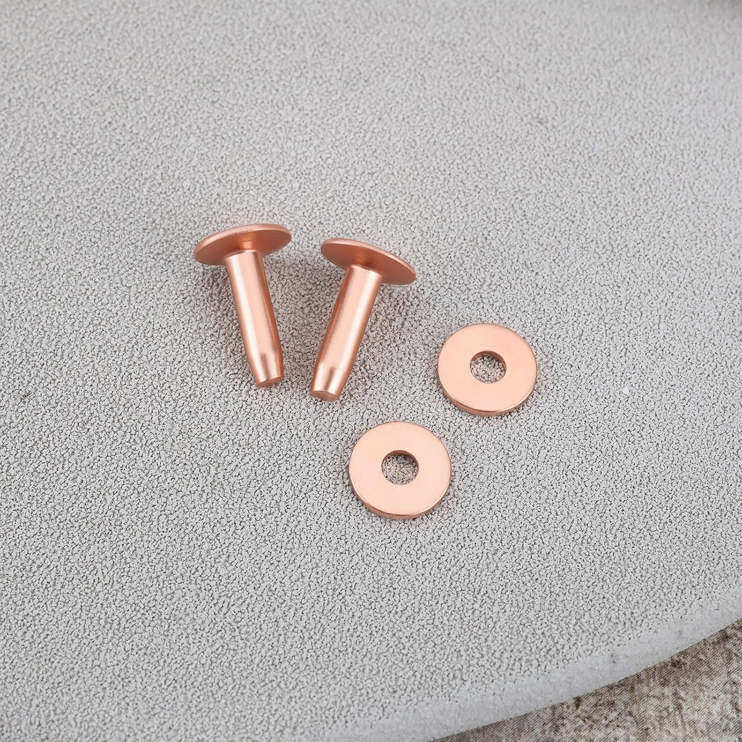 50Pcs Solid Copper Saddlers Rivets Leather Rivets 12 X 3.3Mm Rivets for Leather Belts Handbags Backpacks Crafts with 9Mm Washers image number 1