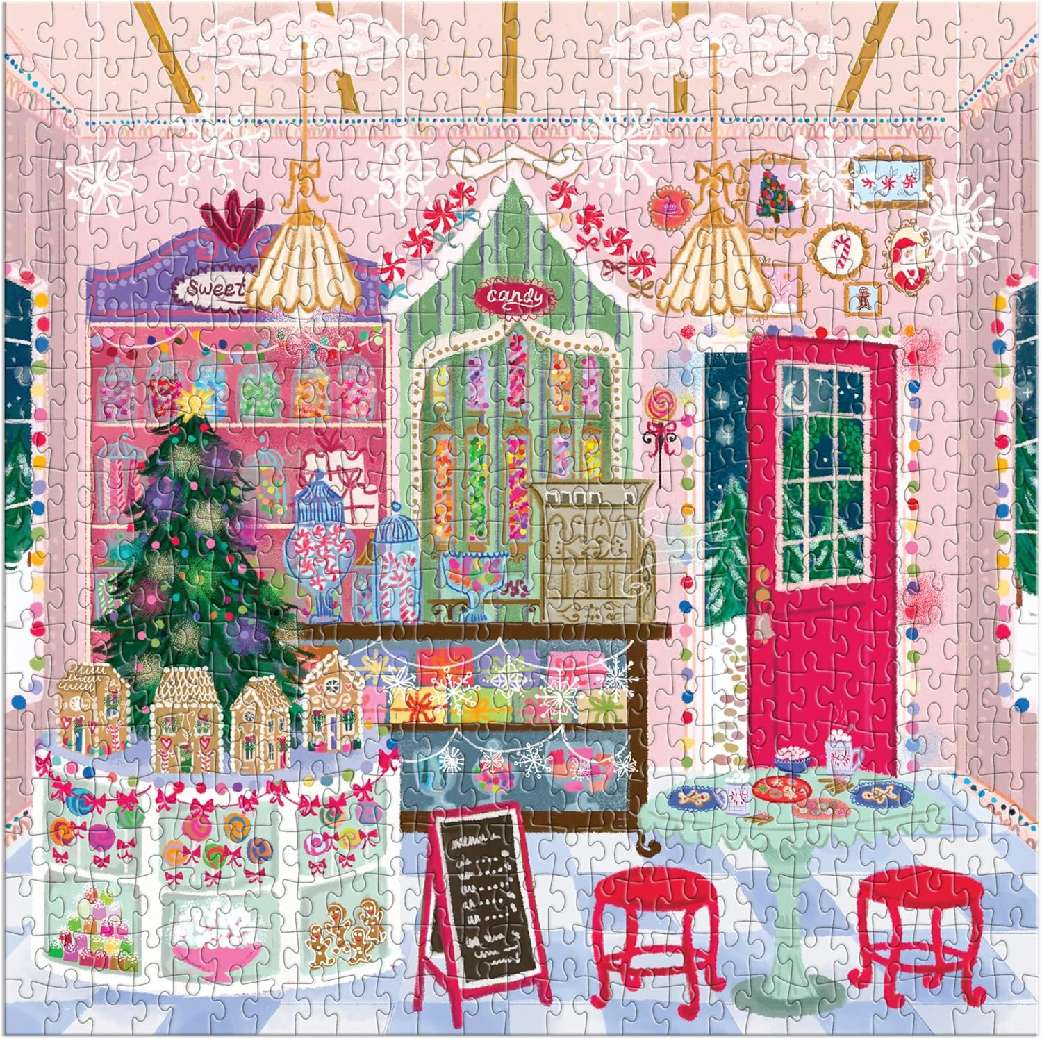Galison 9780735382756 Joy Laforme Gingerbread Cottage Puzzle (500-Pieces)