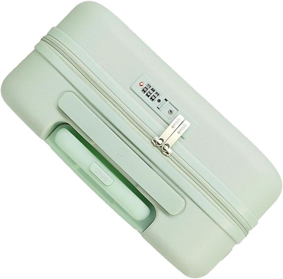 Enso Tropical Love Cabin Suitcase Green 40 X 55 X 20 Cm Rigid ABS Closure TSA Integrated 37L 3.2 Kg 4 Wheels Double Luggage Hand Luggage, Green, Cabin Suitcase, Green, Cabin Suitcase