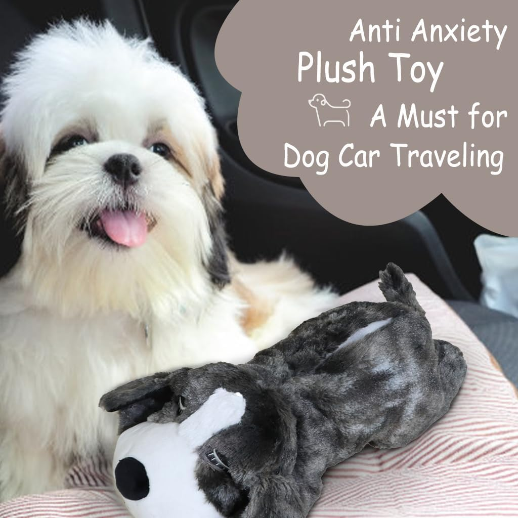 Vocheer Puppy Heartbeat Toy, Dog Anxiety Relief Calming Aid Puppy Heartbeat Stuffed Animal Behavioral Training Sleep Aid Comfort Soother Plush Toy for Puppies Dogs Cats (Grey) image number 4