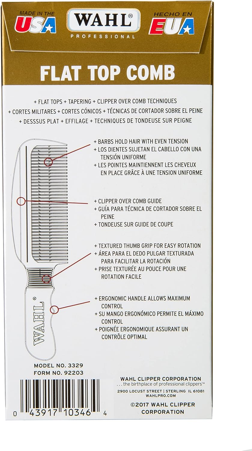 Wahl Professional New Flat Top Comb White #3329-100 - Great for Professional Stylists and Barbers image number 1
