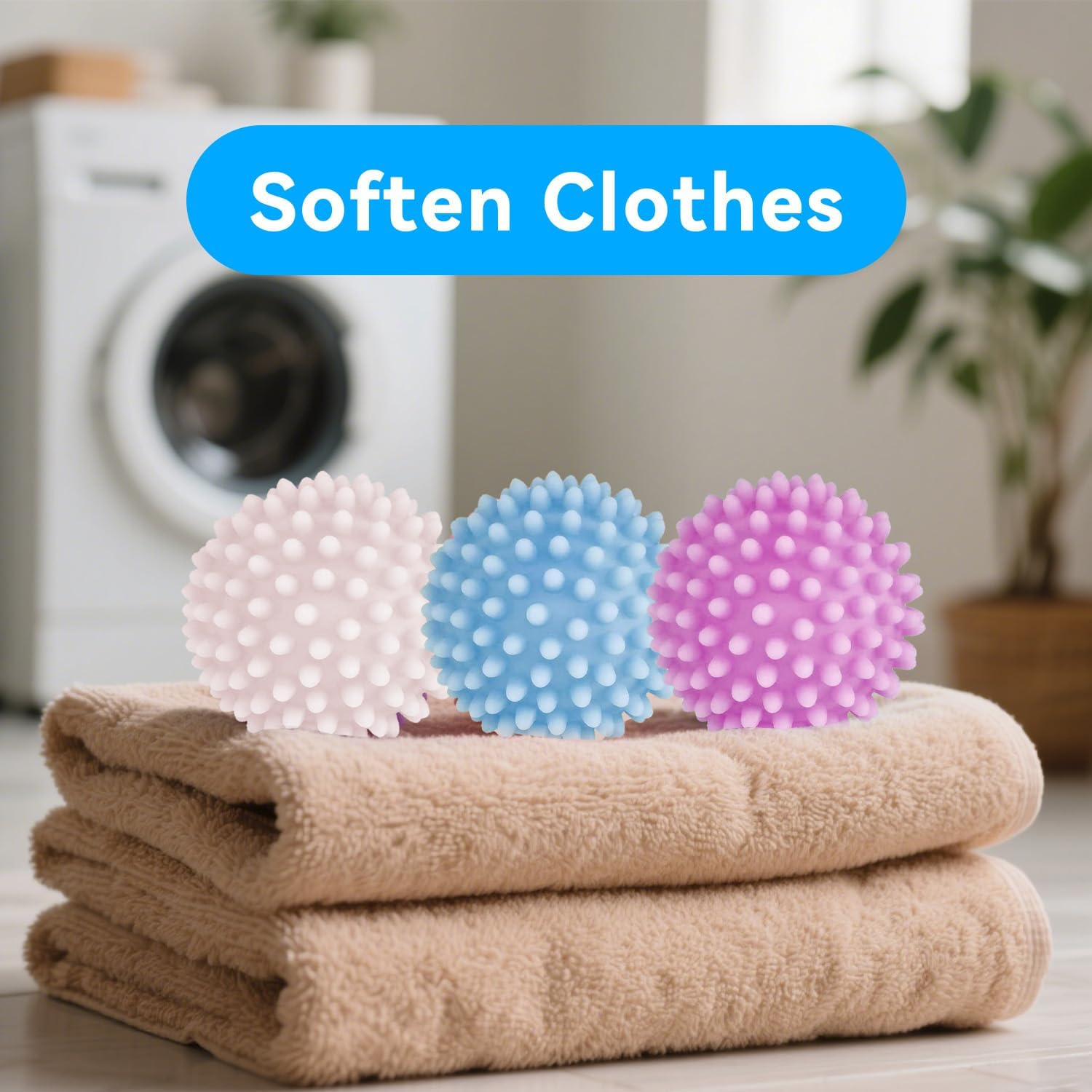 Washing Ball for Washing Machine, Pack of 6 Washing Balls for Washing Machine, Reusable Dryer Balls, Laundry, Drying Ball for Home Clothes, Cleaning image number 4