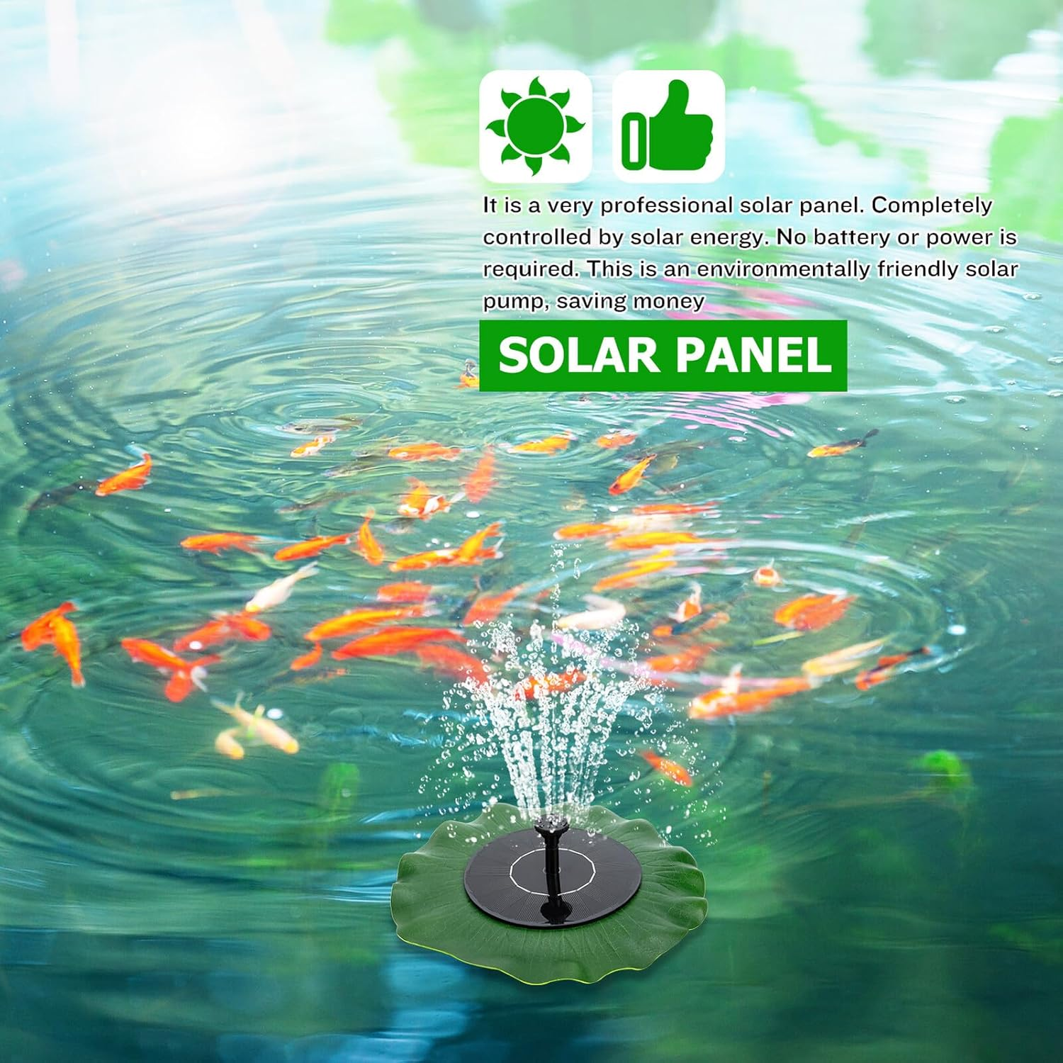 Solar Fountain Lotus Leaf Design Outdoor Solar Power Water Pump Kit for Garden Ponds Bird Baths with Low Noise and Construction image number 4
