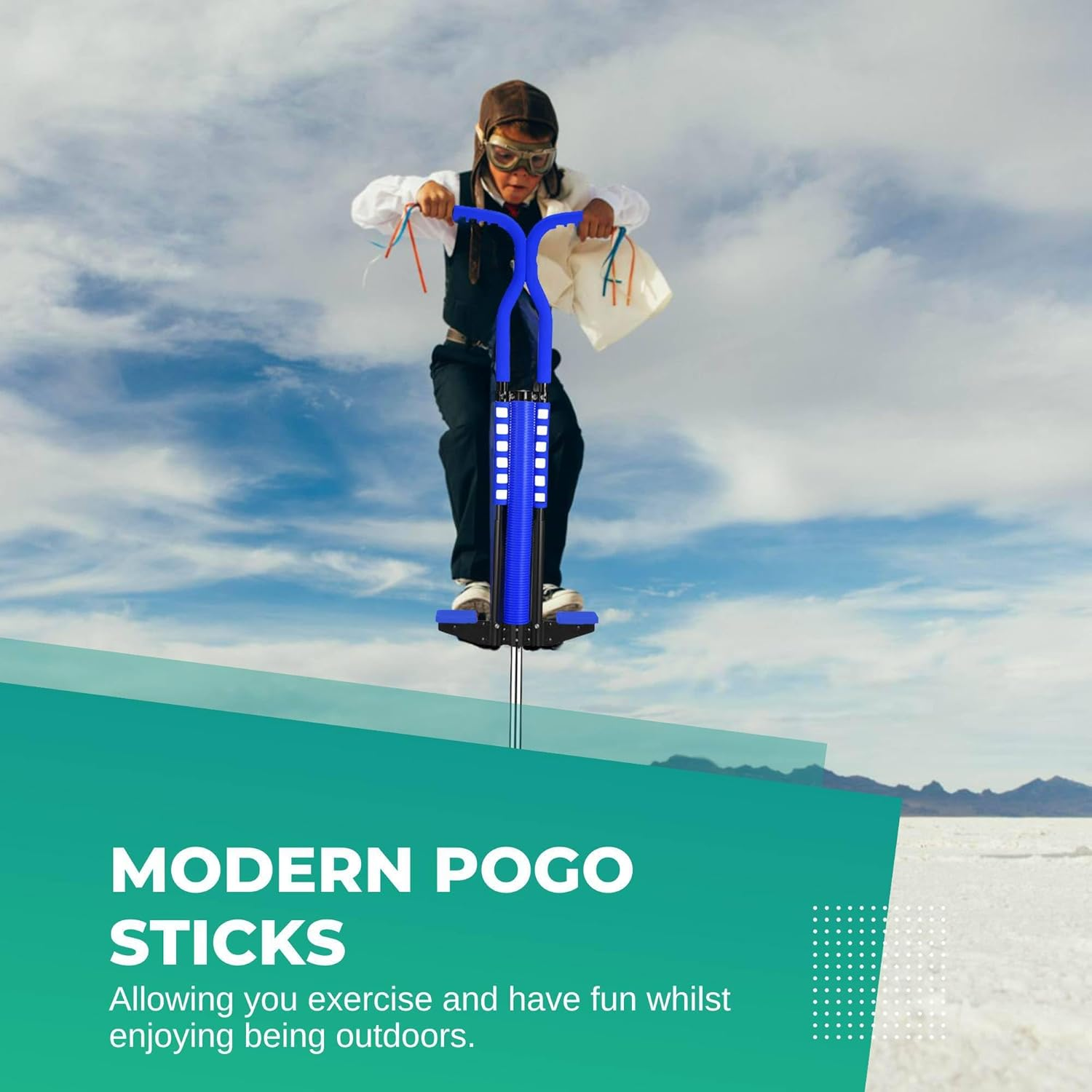 Blue Pogo Stick Kids - Childrens Jumping Jackhammer Exercise Hopper Toy image number 5