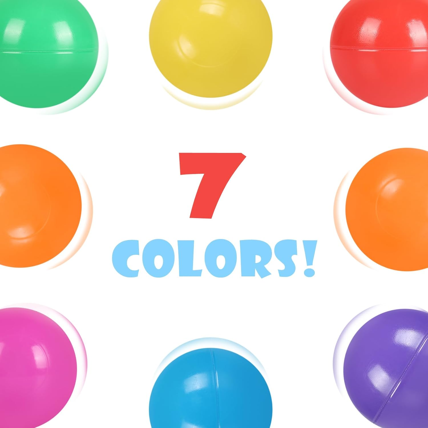 MODEREVE 100 Pack Balls for Ball Tent, BPA Free Colorful Plastic Balls Baby Play Balls for Ball Pit, Bounce House, Baby Pool & Playhouse image number 3