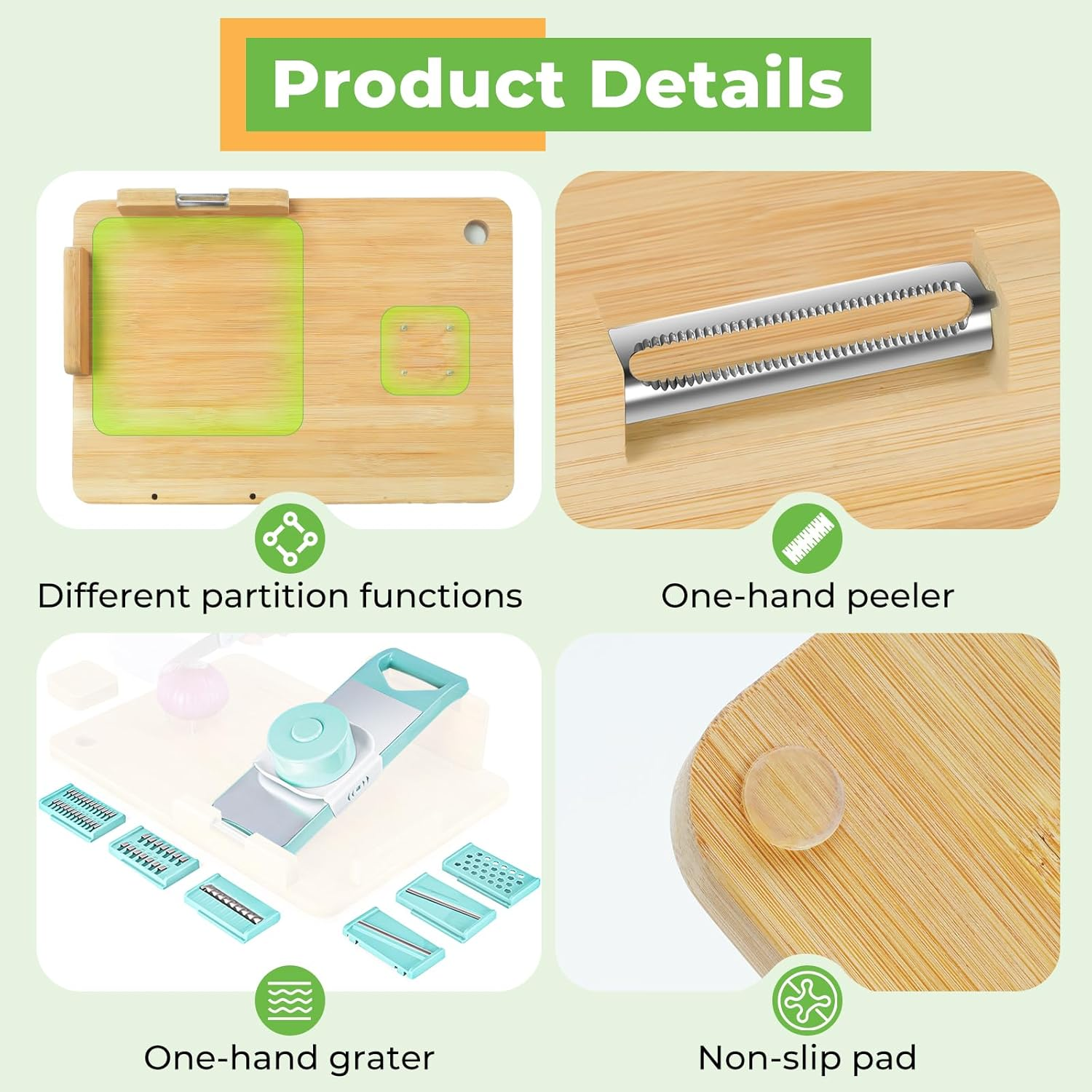 Adaptive One-Handed Cutting Board, Handicap Kitchen Tools with Bread Stops and Steel Spikes, Easy to Clean, Ideal Gifts for Senior Citizens, Stroke Survivors and Amputees image number 3