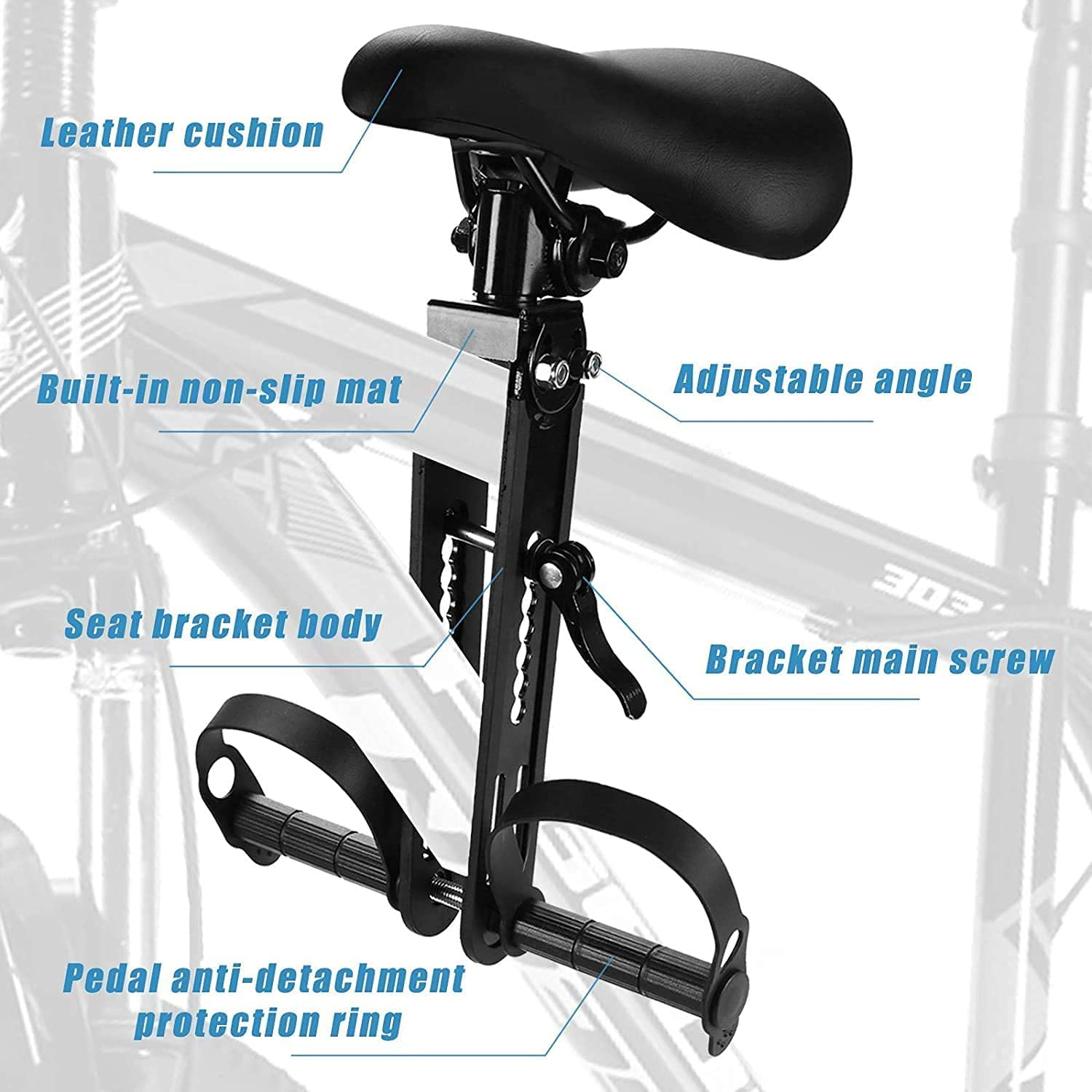 Kids Bike Seat for Mountain Bikes, Bike Child Seat and Handlebar Accessory Combo Pack Baby Bike Seat Front Mounted, Detachable Bicycle Seat Bike Seat for Kids 2-5 Years image number 5