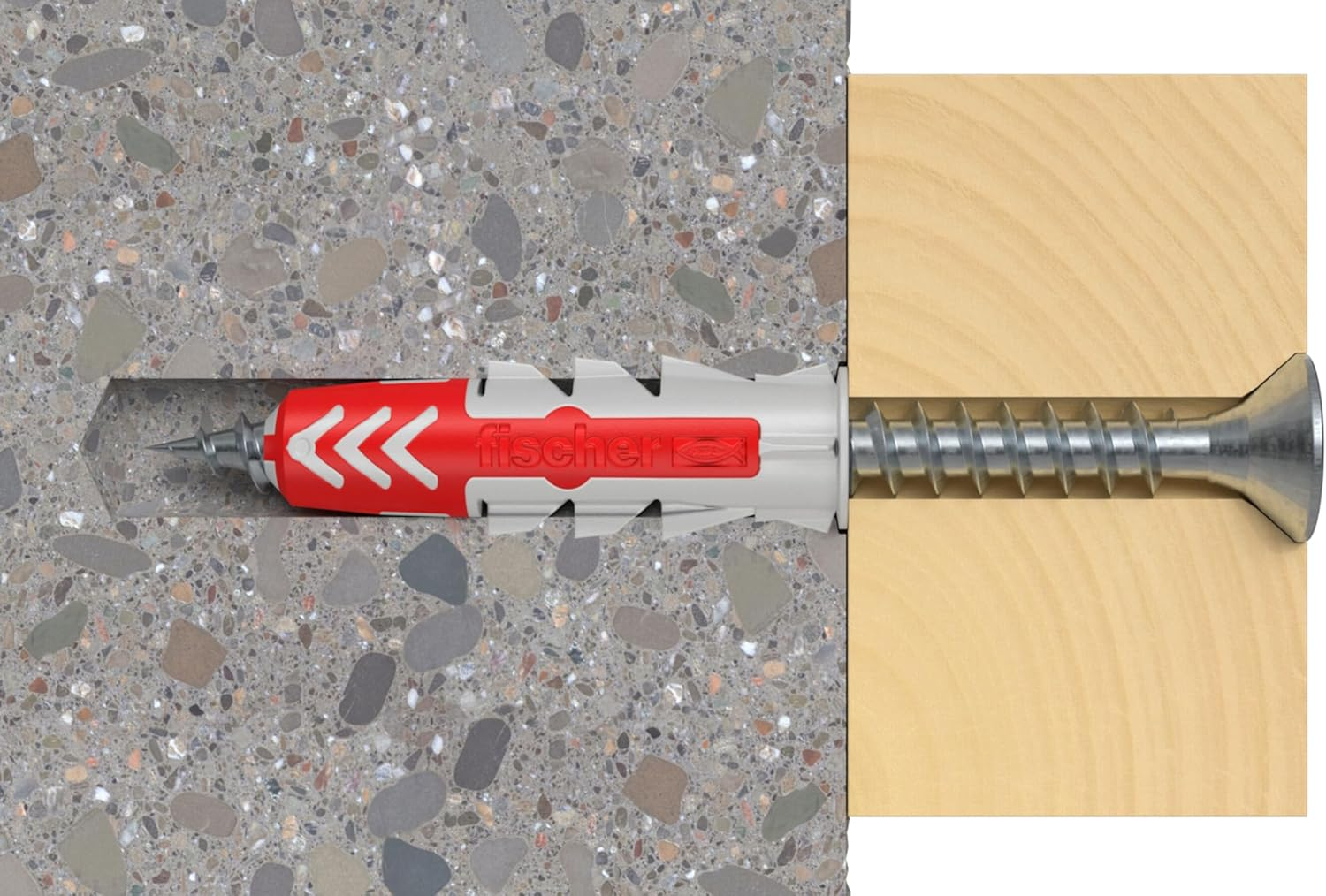 Fischer Redbox 140 Tasselli Con Vite per Muro Pieno, Mattone Forato, Cartongesso E Gasbeton, 60 Pieces, 280 Fixings, Grey/Red, Duopower + Viti image number 1