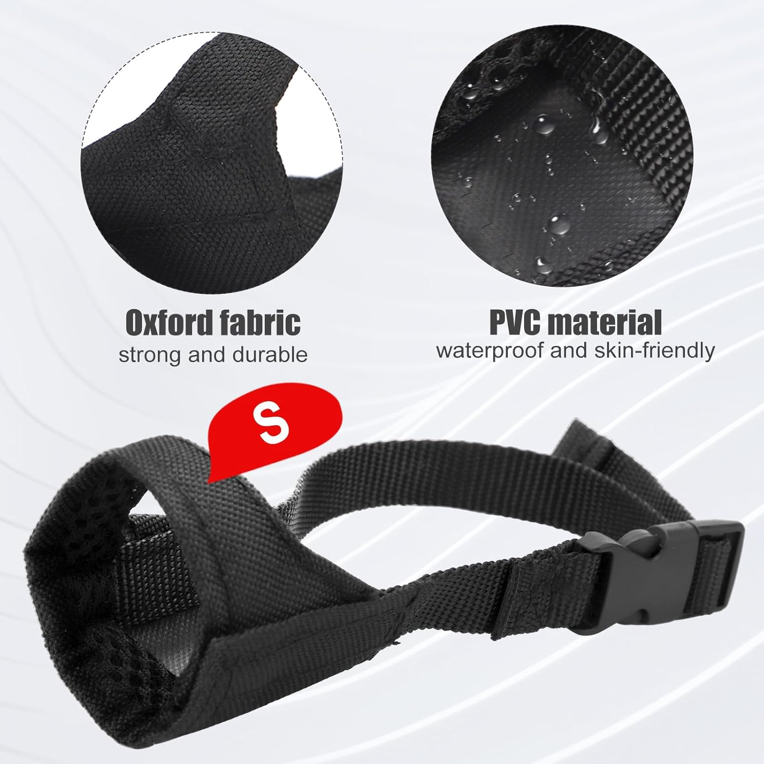 PEUTIER Short Snout Dog Muzzle, Dog Muzzle for Small and Medium Dogs Breeds, Soft Pet Safe Dog Muzzle anti Biting Barking, Muzzle for Snout Circumference 5.5-7