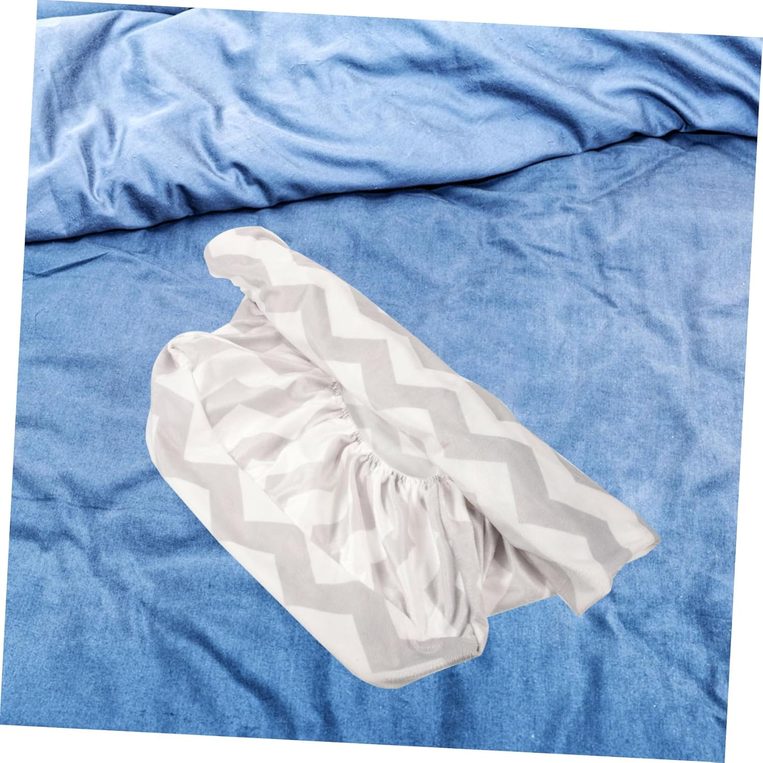 FRCOLOR Portable Diaper Changing Pad Cover Washable and Durable Grey Water Wave Pattern Fits Contoured Changing Pads Easy to Clean Soft and Safe image number 2