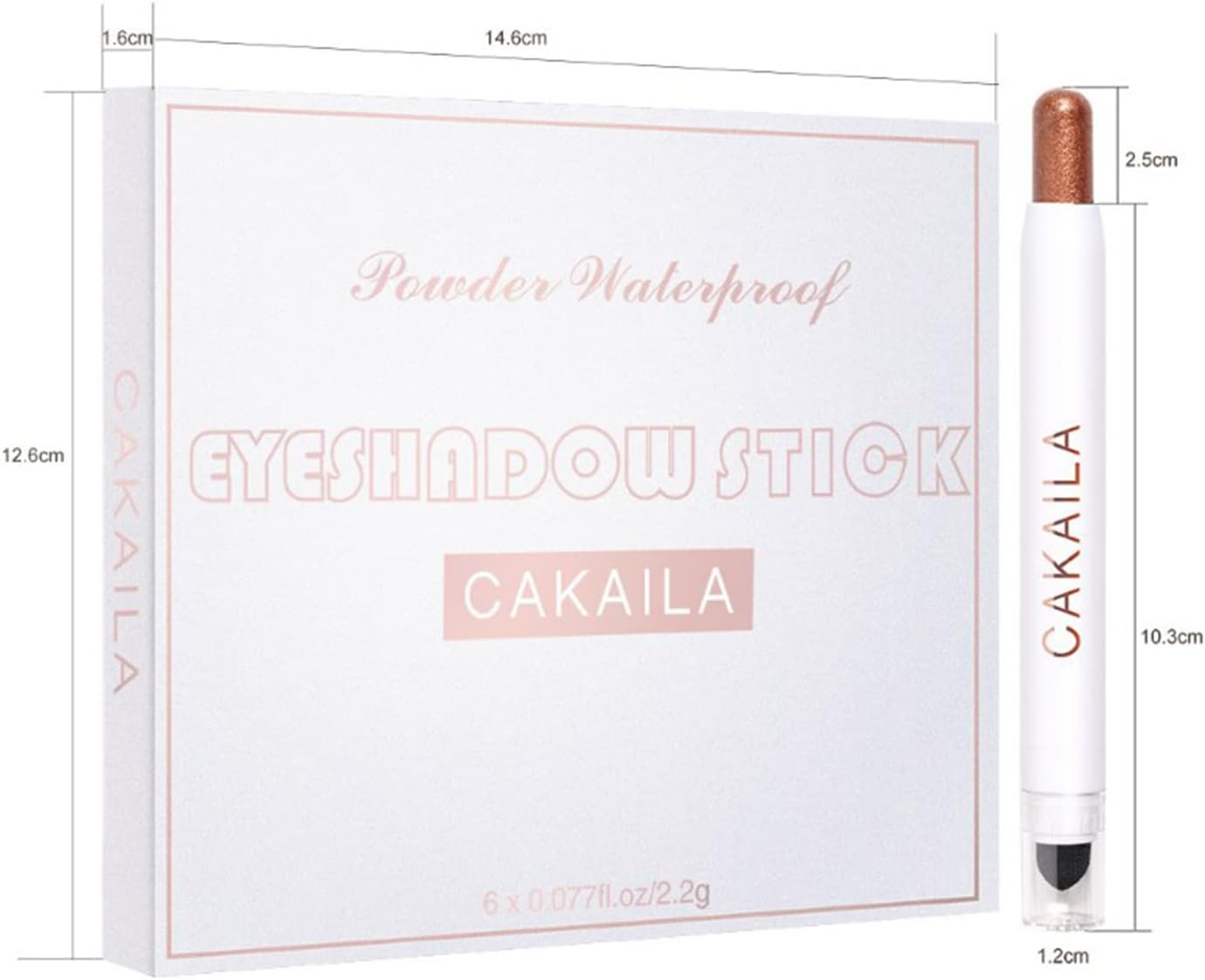 Roseflower 6 Colors Eye Shadow Stick Shimmer Eyeshadow Pen Waterproof & Long Lasting Metallic Cream Eye Shadow Pencil Eyeliner Crayon Set for Eyes Shimmer Eye Highlighter image number 2