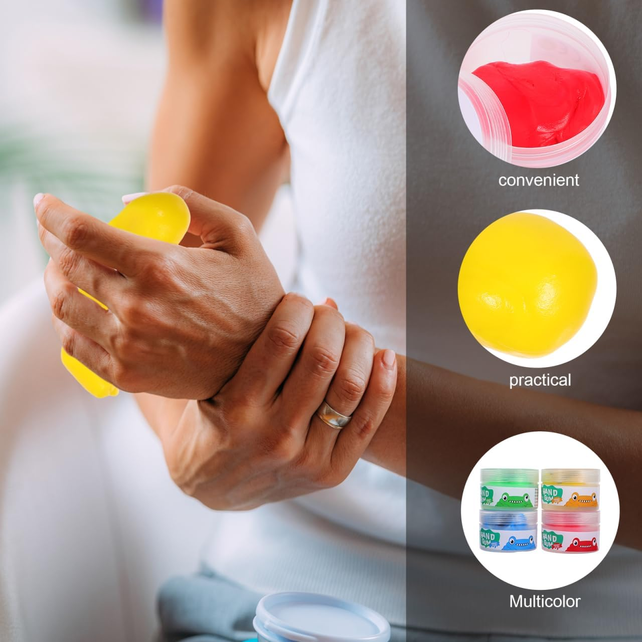 Baluue Rehabilitation Mud for Hand Strength and Dexterity Training Therapy Putty Resistive Hand Exercise Kit Putty Set with Variable Resistance For image number 2