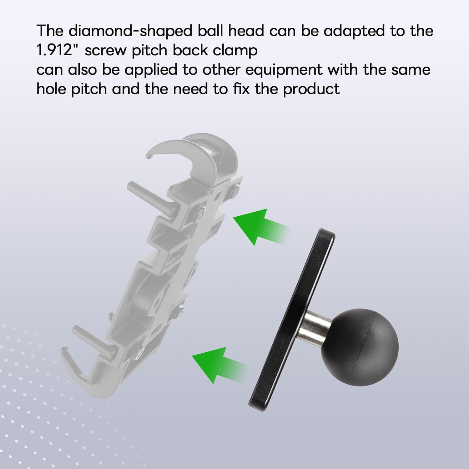 FANAUE Aluminum Alloy 1 Inch Ball with Diamond Mount Base, Compatible RAM Mounts B Size Double Socket Arm and Bike Motorcycle Phone Holder, Industry Standard AMPS Hole 1.912''