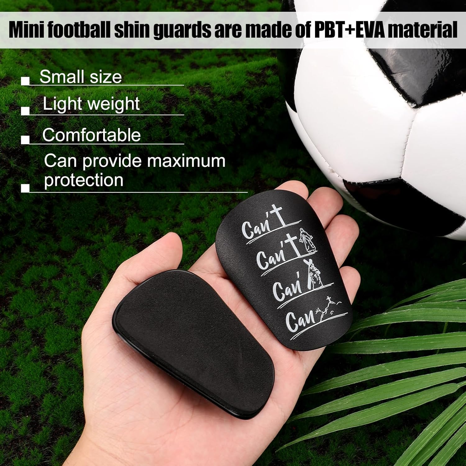 2Pcs Shin Guards, PBT and EVA Material Shin Guards Soccer 8X5Cm/3.15X1.97In Mini Shin Guards Soccer Protective Small Football Shin Guards for Teenagers Adults Sports