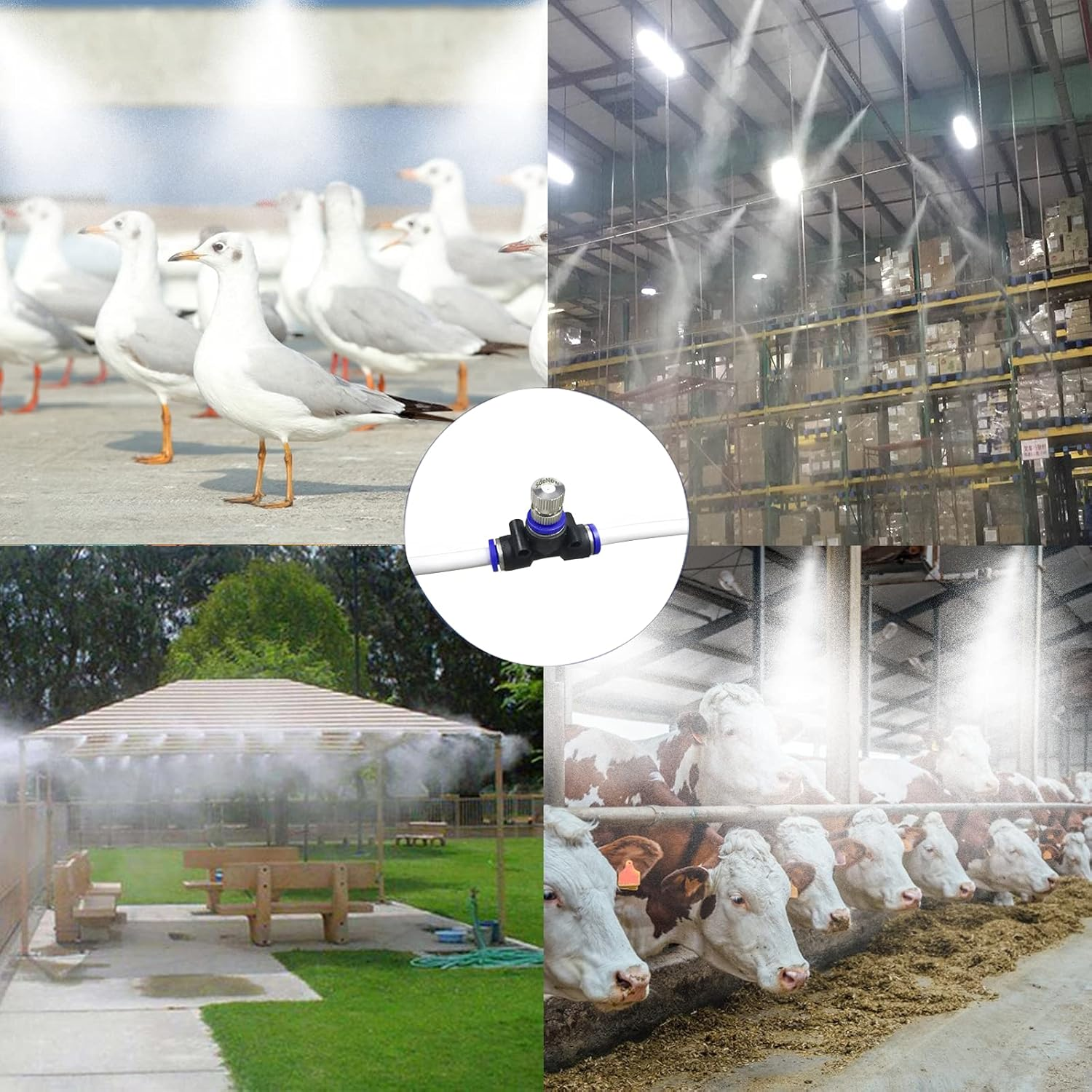 Misting Nozzles, Outdoor Misting Cooling System Nozzles for Patio Garden Umbrellas Fan, 1/4-Inch Orifice, 5Pcs Stainless Steel Mist Nozzles image number 3