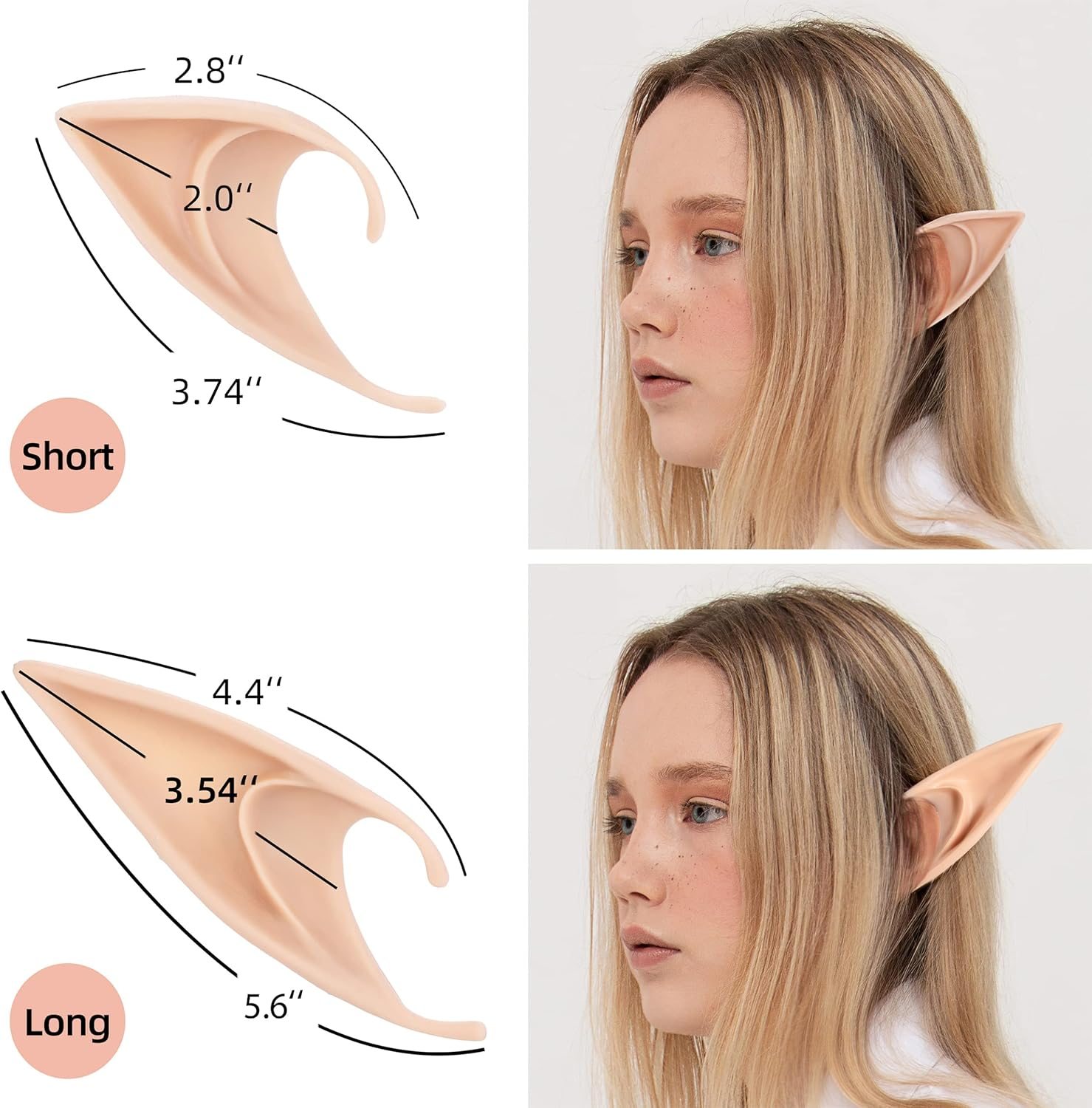 MOSTORY Elf Ears with Headband Woodland Crown Headpiece Fairy Pixie Ears and Green Twigs Circlet Cosplay Costumes for Women - Bronze image number 5