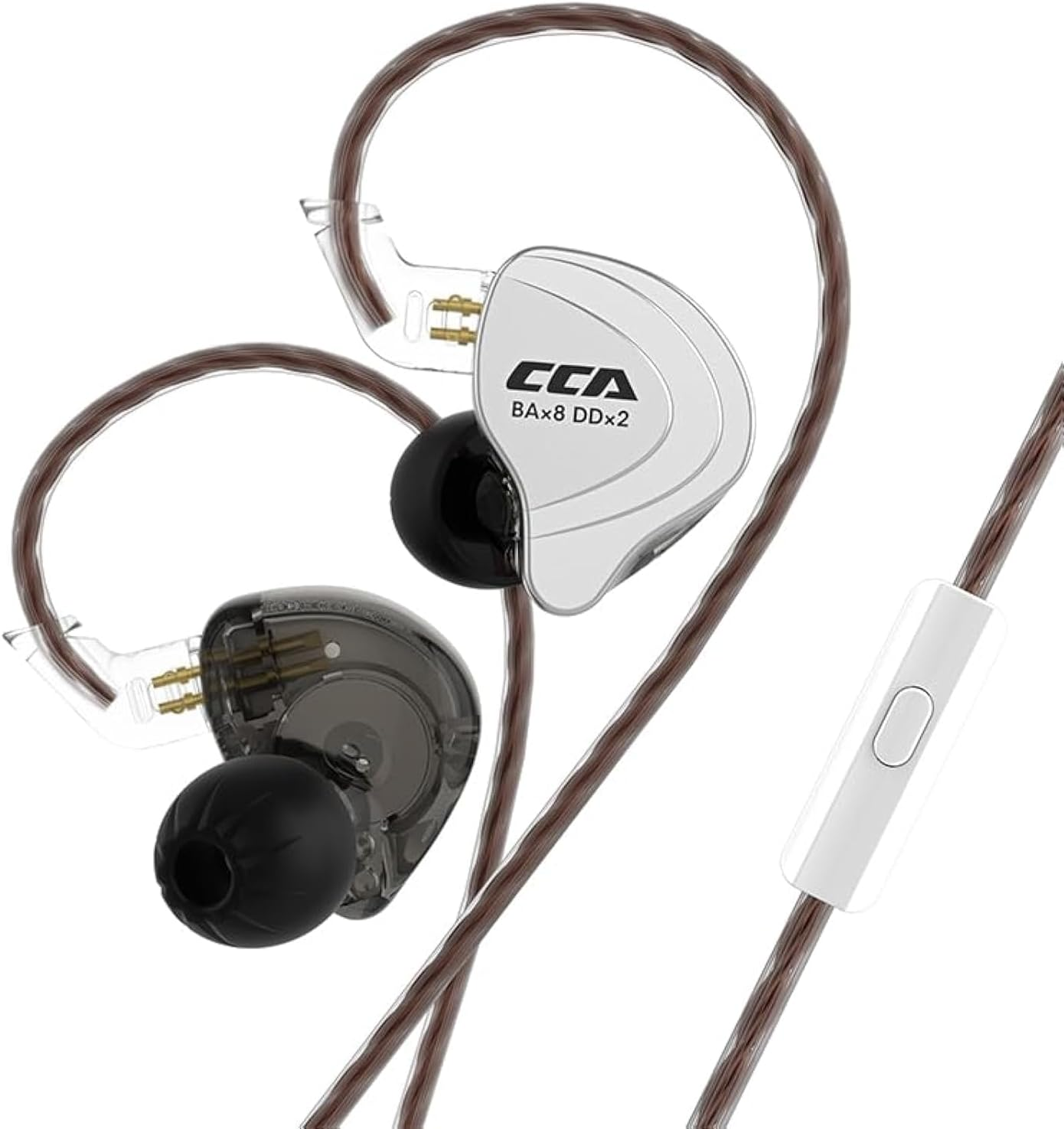 CCA C12 in Ear Monitor, 5BA+1DD Balanced Armature Drives Hifi Bass in Ear Earphone Headset Noise Cancelling Earbuds Zinc Alloy Headphones with Detachable Cable Universal-Fit 0.75Mm 2PIN (No Mic, Blue)