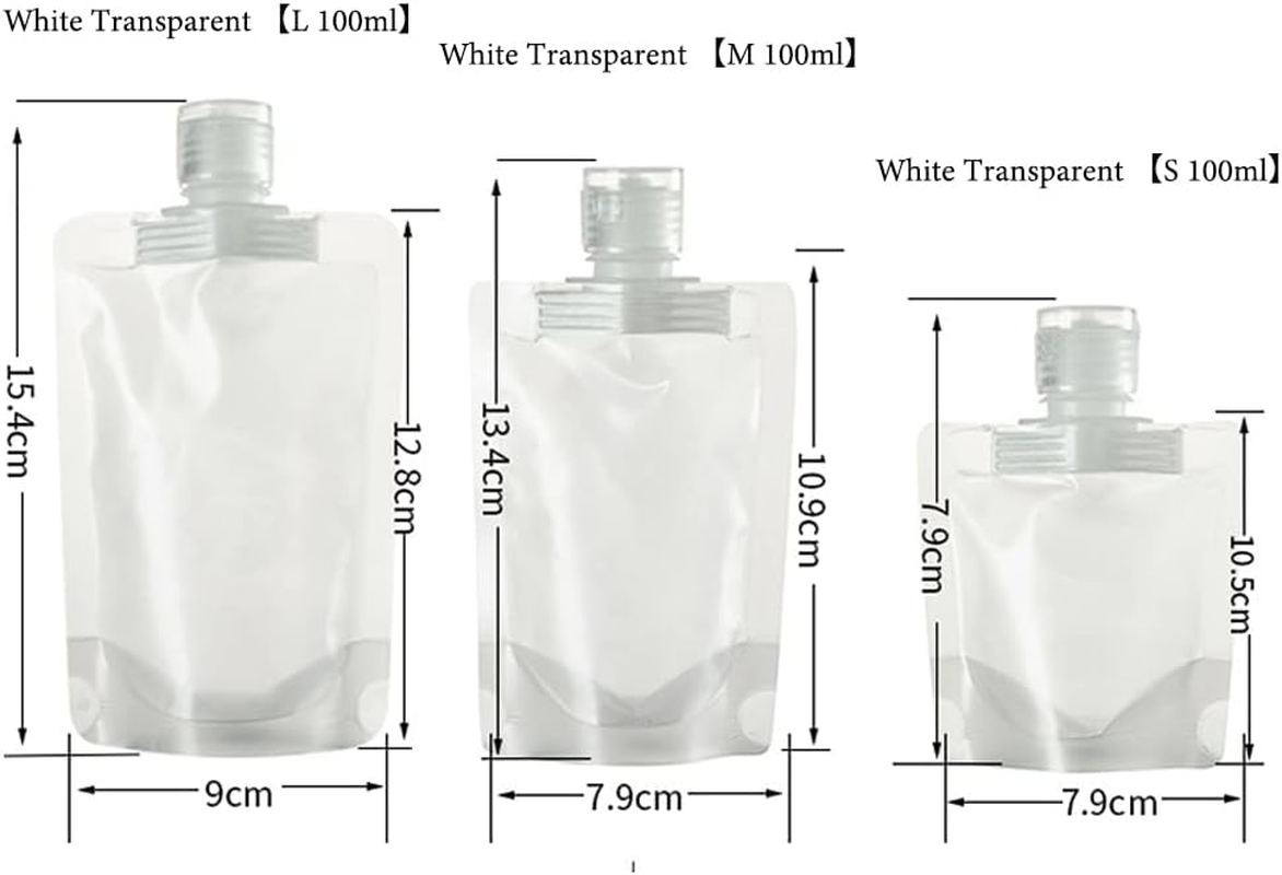 Travel Clamshell Refillable Empty Squeeze Pouches, Travel Bottles Empty Travel Squeeze Pouch, Pouch Packing Bags for Lotion/Shampoo/Face Cream/Hand Soap/Mask, 6Pcs - 9 Pieces image number 3