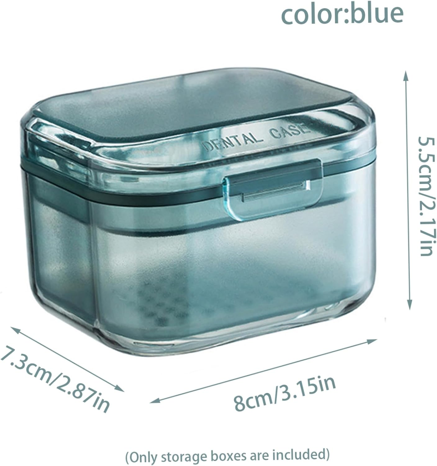 Retainer Case,Denture Box Portable Retainer Case Dentures Container Holder for Travel Retainer Cleaning Blue image number 4