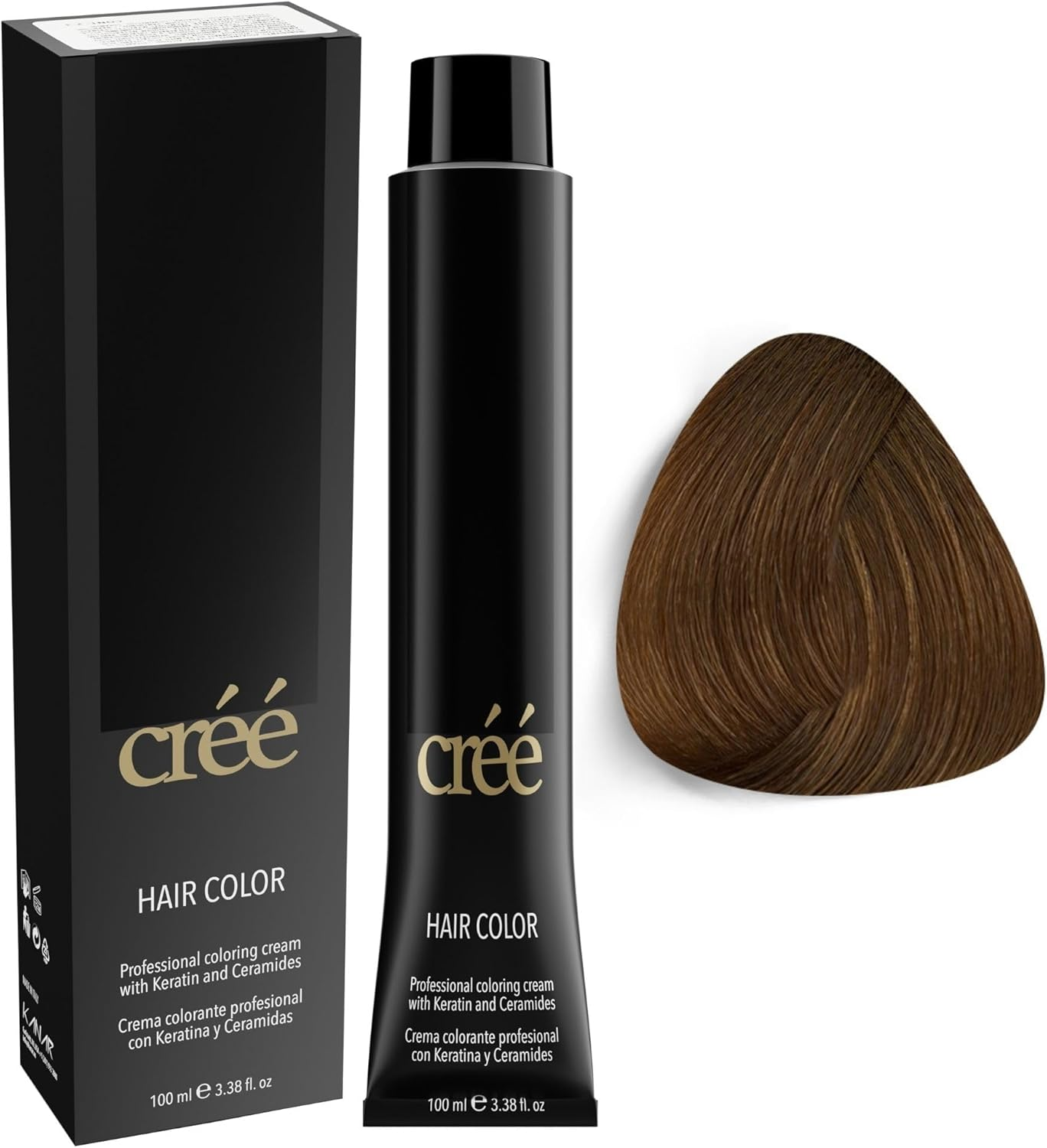 Cree Hair Color W/Keratin and Ceramides - 3.38 Fl Oz - 1 Pack Professional Coloring Cream (6.1-Dark Ash Blond)