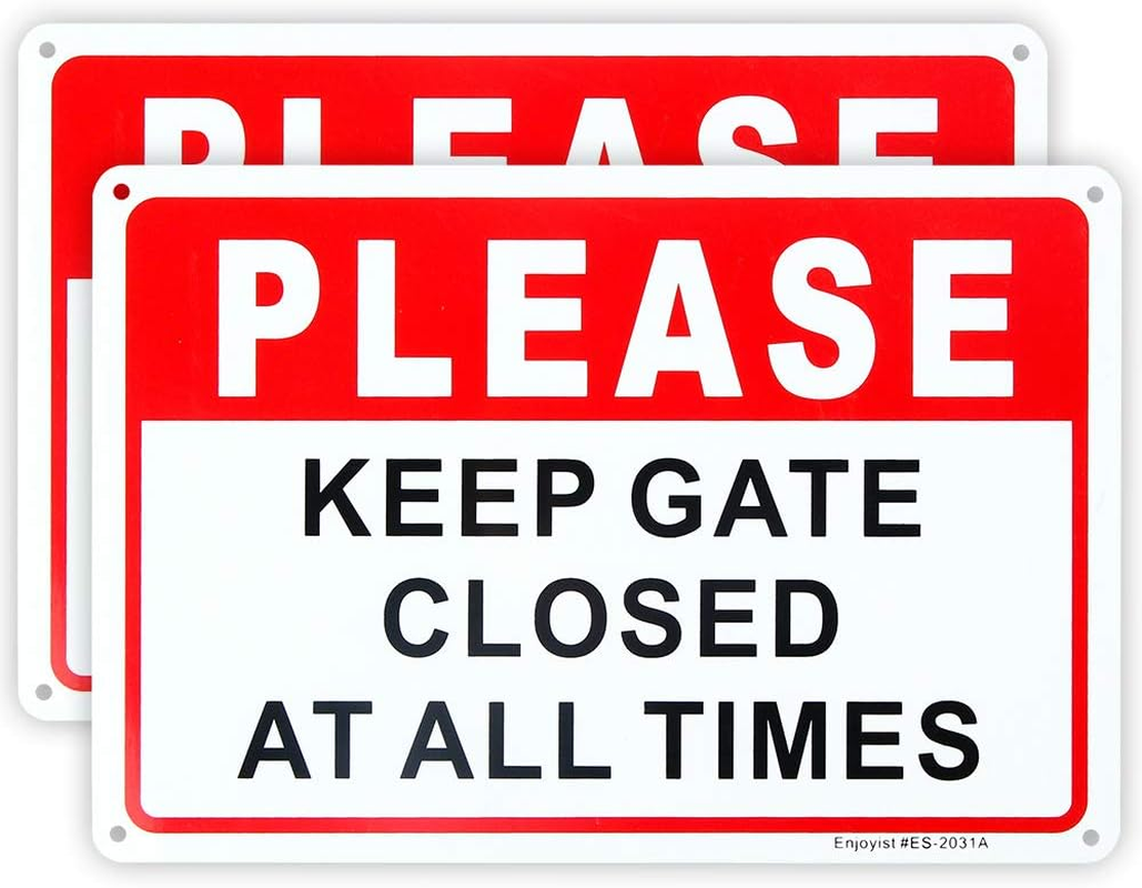2-Pack Please Keep Gate Closed at All Times Sign 10"X 7" .04" Aluminum Reflective Sign Rust Free Aluminum-Uv Protected and Weatherproof image number 2