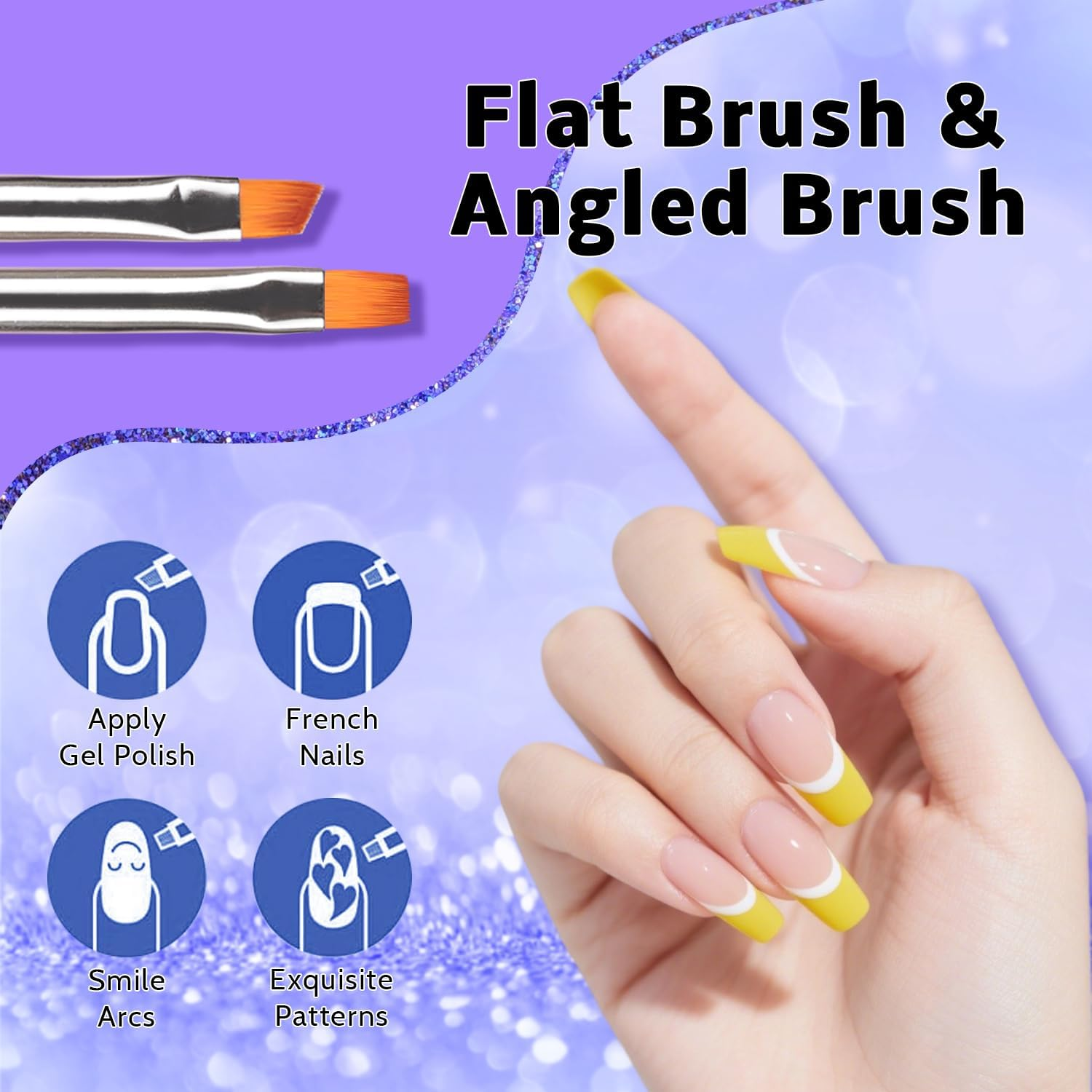 100Pcs Sponges with Grabber and Nail Art Brushes, Nail Tools Set for Ombre Gradient Nail Gel Painting Gel Kit Multifunctional Nail Brushes for Nail Design (Brushes Grabber Sponges) image number 2