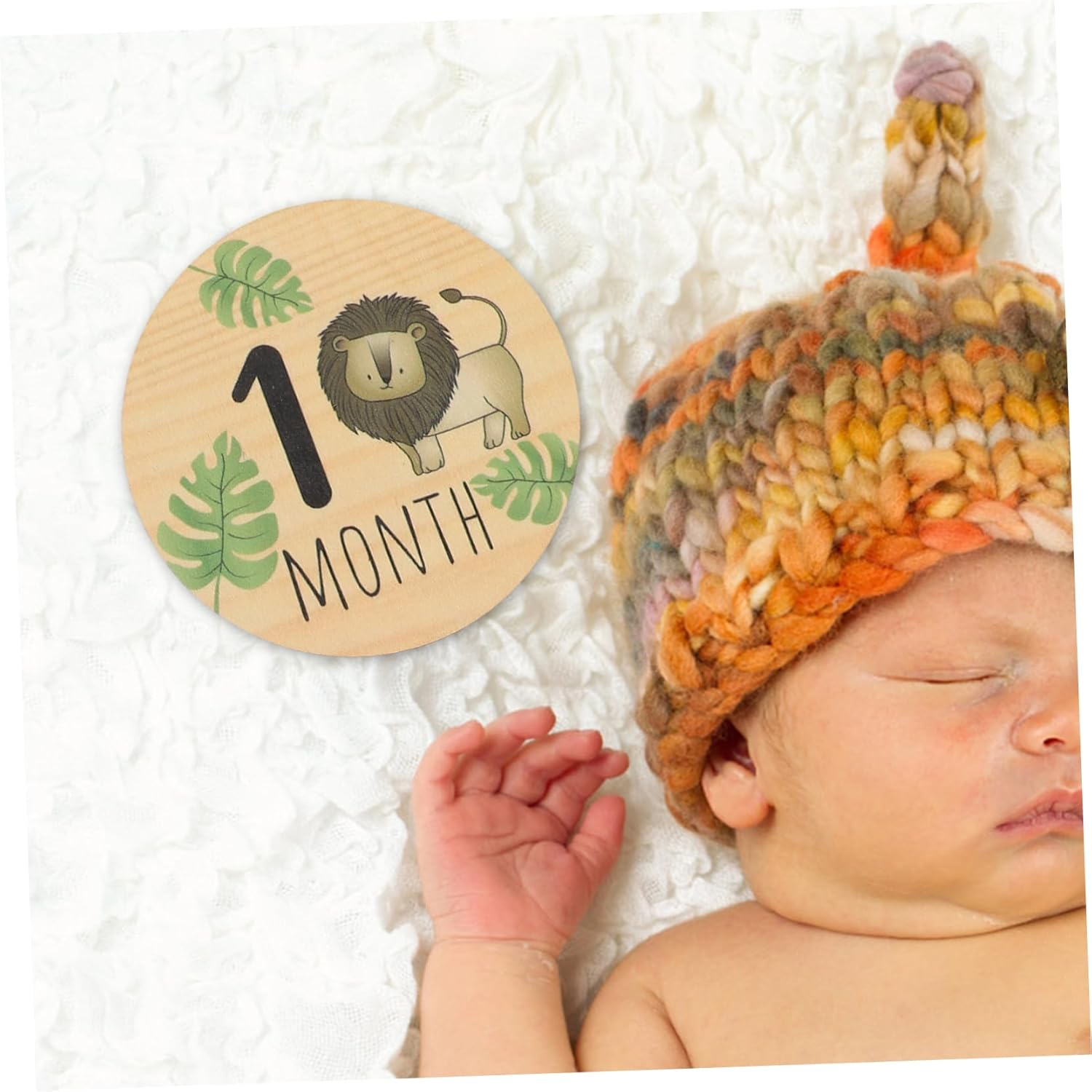 7Pcs Newborn Name Signs Wooden Milestone Cards Birth Announcement Photo Props image number 5